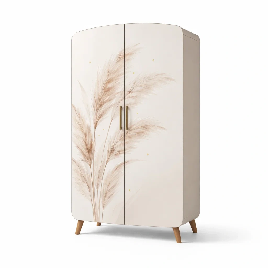 Armadio in mdf bianco con disegno naturale armadio-DREAMCHICNEST