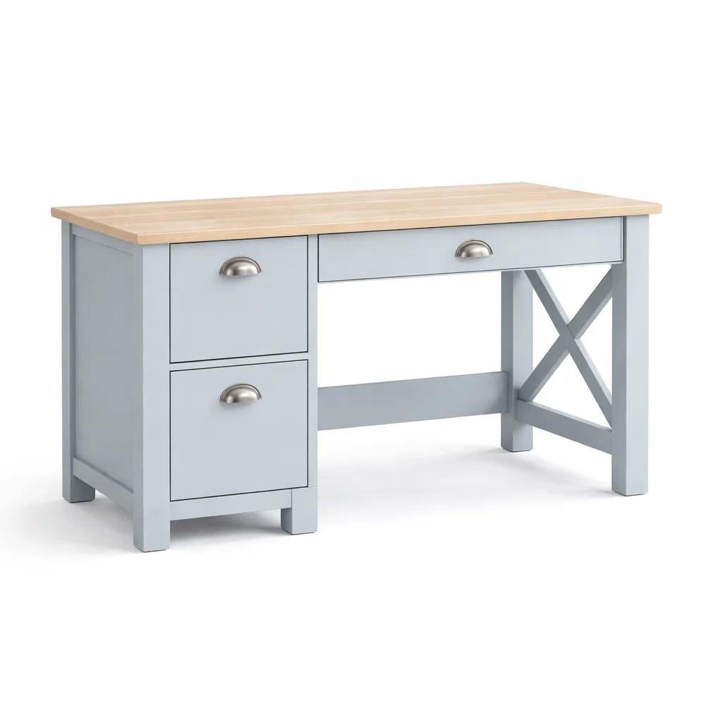 Scrivania in legno e mdf verniciato con cassetti-DREAMCHICNEST