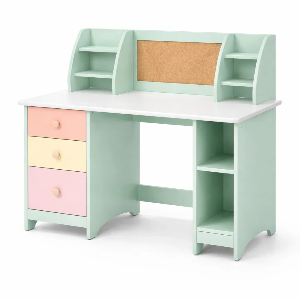 Scrivania per bambini in mdf con cassetti e ripiani-DREAMCHICNEST