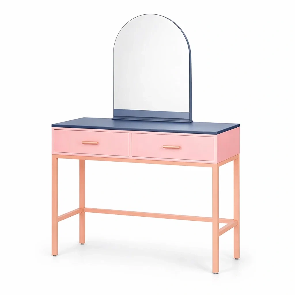 Toeletta in mdf e metallo blu e rosa-DREAMCHICNEST