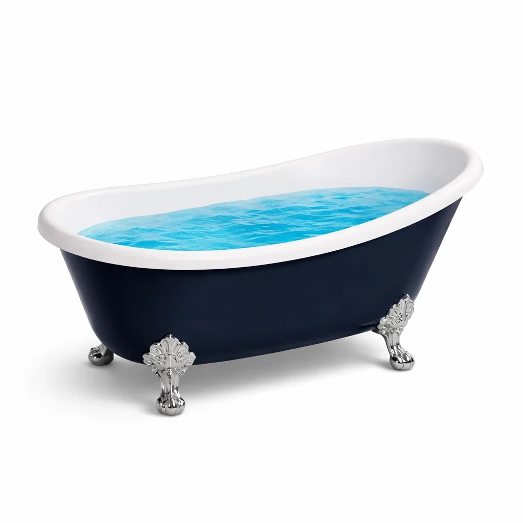 Vasca da bagno indipendente in metallo con piedi decorativi-DREAMCHICNEST