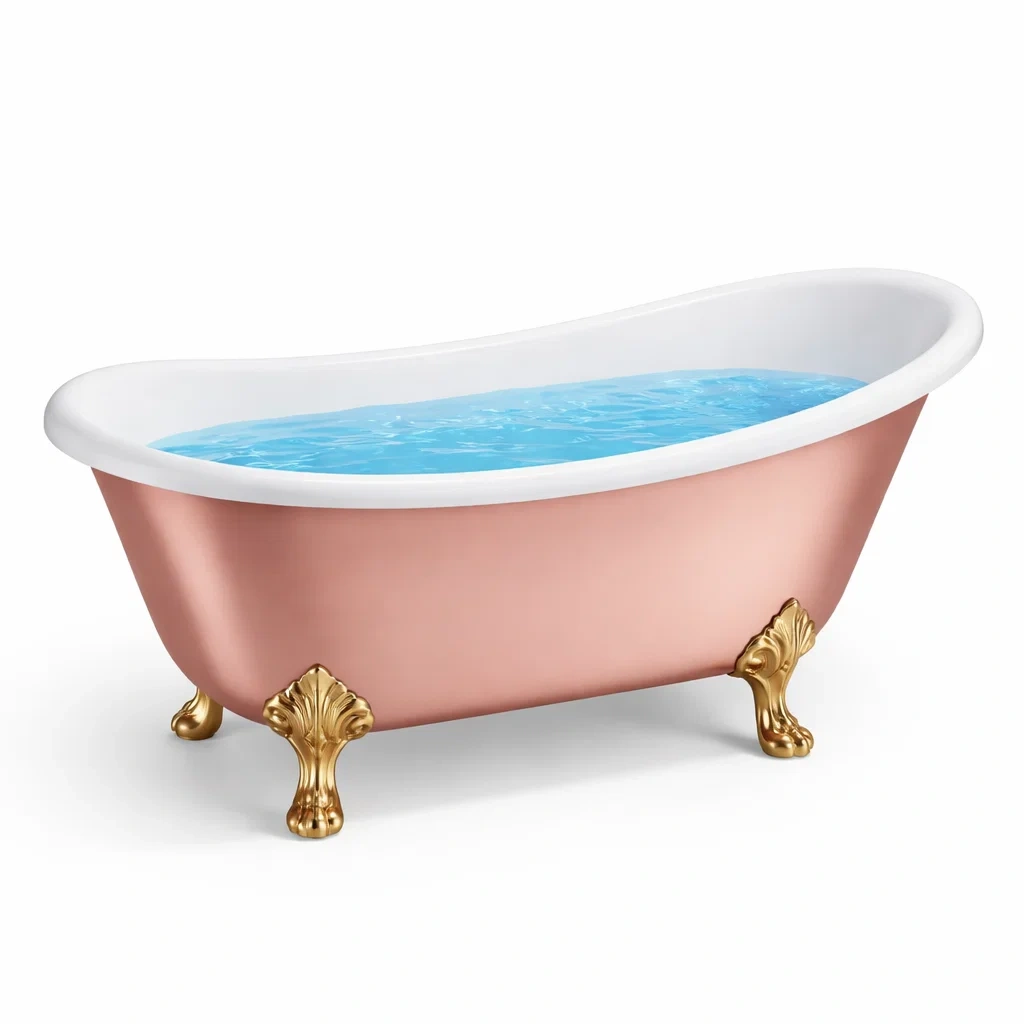 Vasca da bagno indipendente in acrilico con gambe in ottone-DREAMCHICNEST