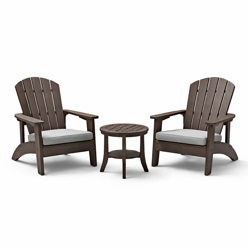 Set da relax piccolo in legno di acacia con sedie e tavolino-DREAMCHICNEST