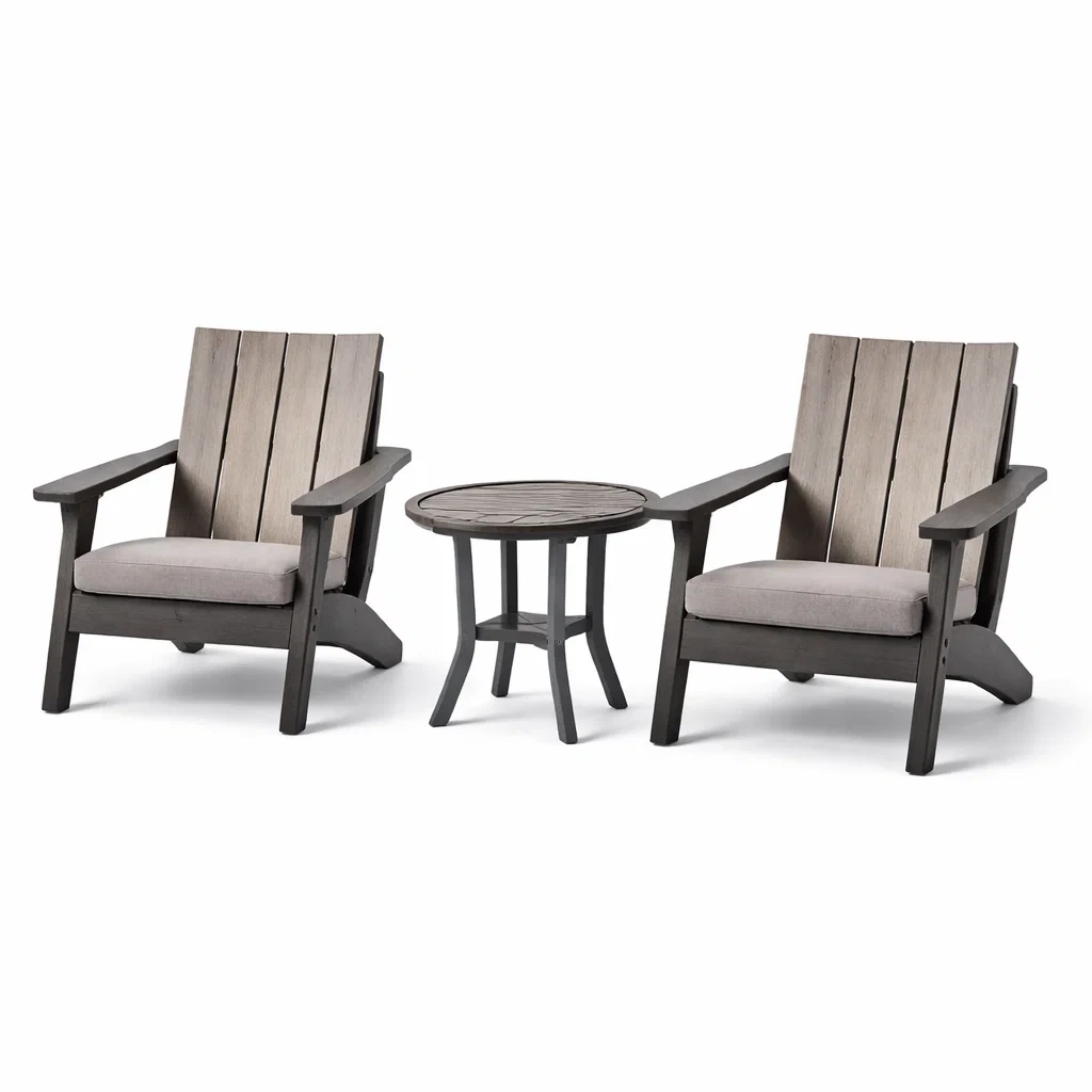 Set da relax piccolo in legno con poltrone e tavolino-DREAMCHICNEST