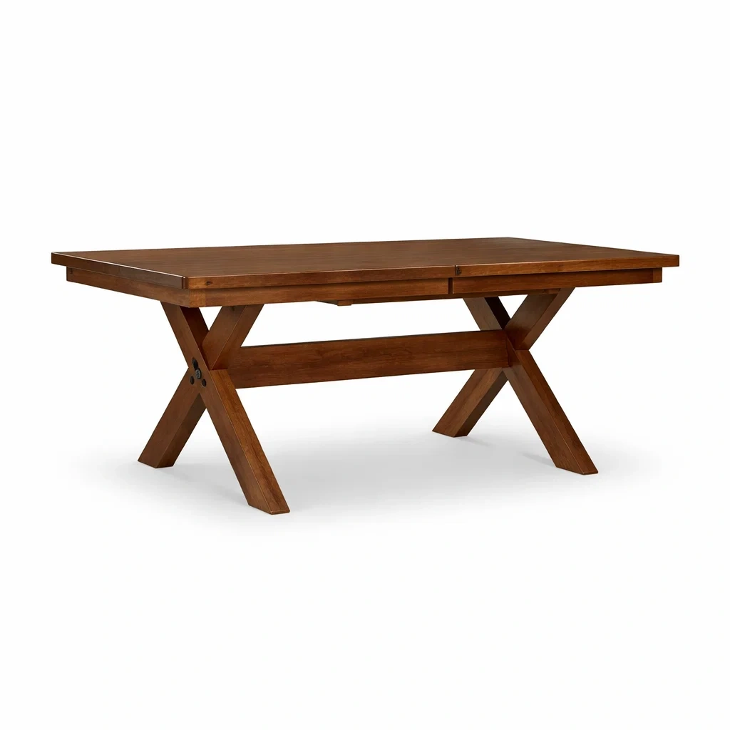 Tavolo da pranzo in legno di noce con gambe a x-DREAMCHICNEST