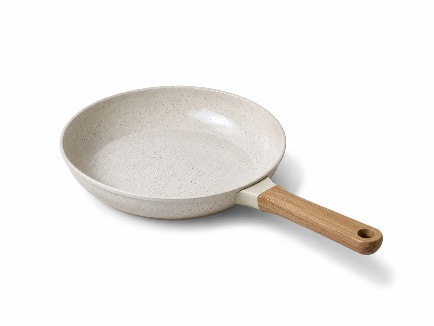 Sartén Antiadherente con Mango de Madera Beige