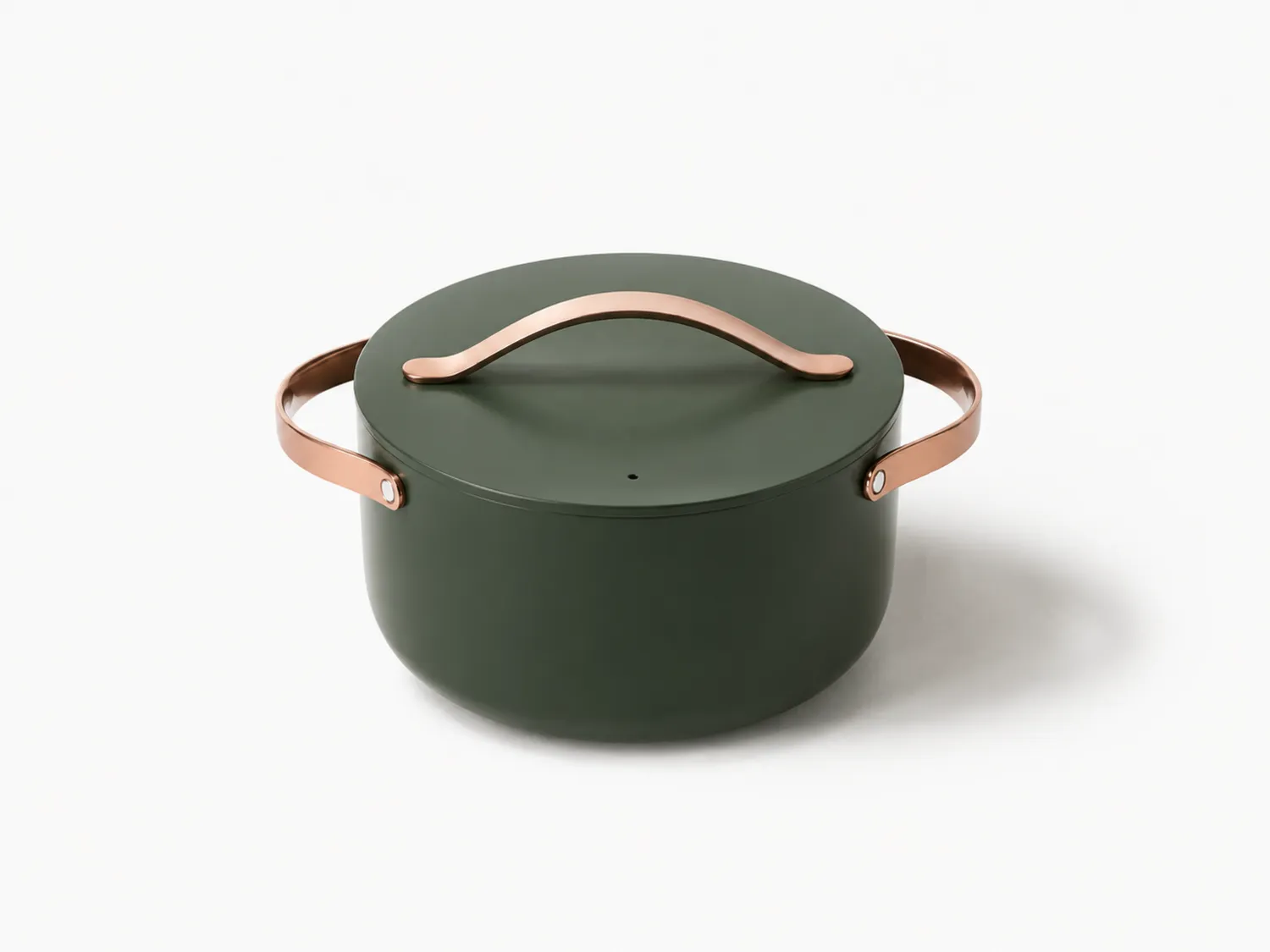 Cacerola Verde Oscuro con Tapa y Mangos de Metal
