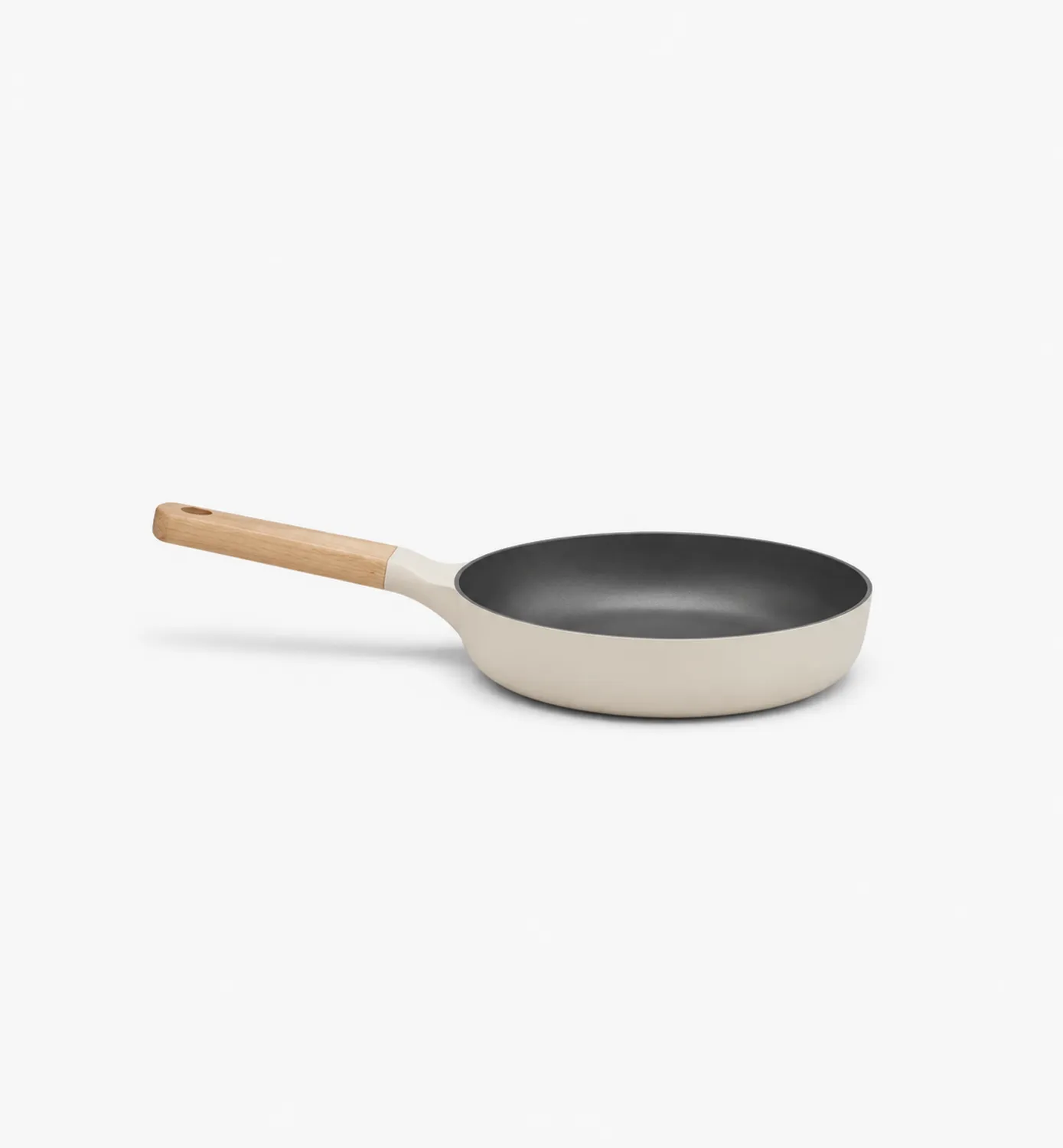 Sartén Antiadherente con Mango de Madera Beige/Negro