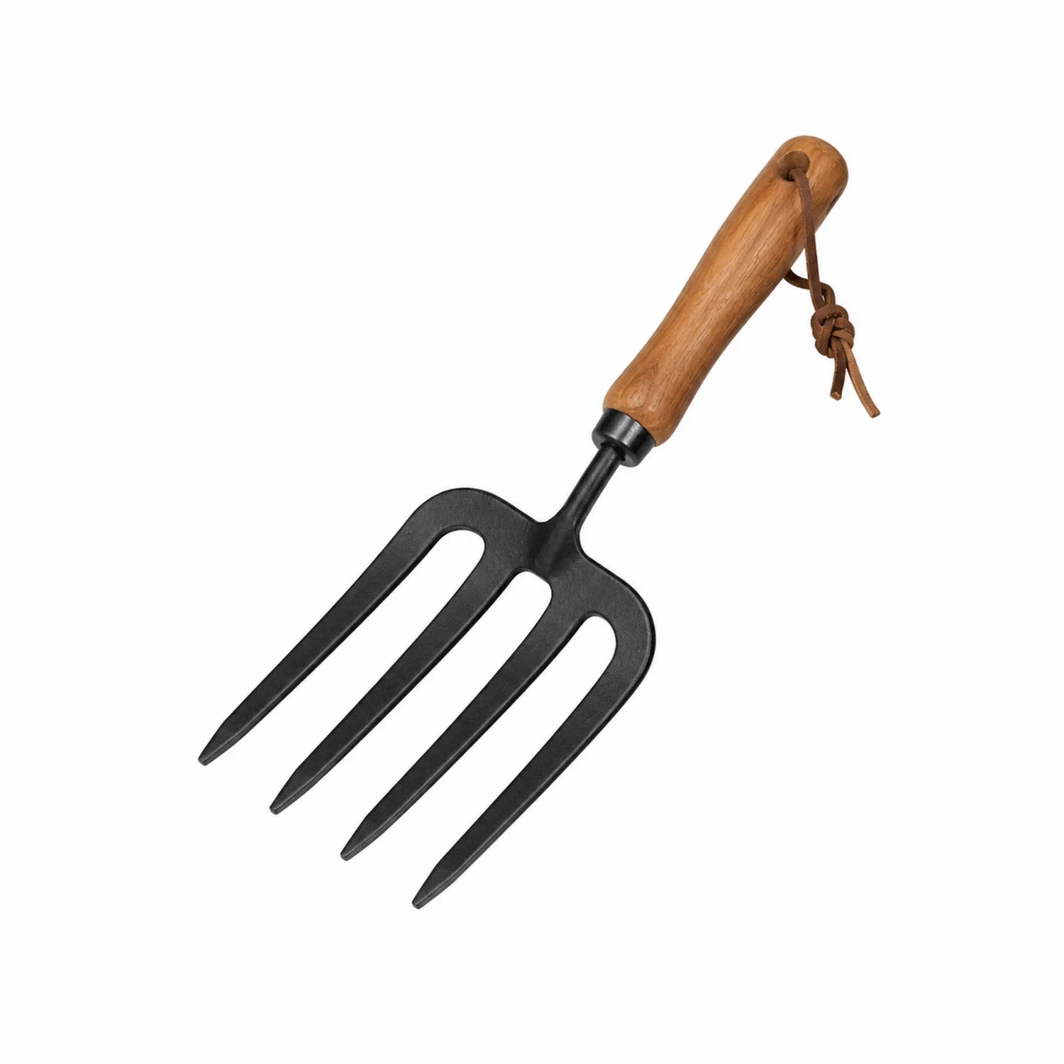 Horca de Jardinería con Mango de Madera, 36 cm, Negro