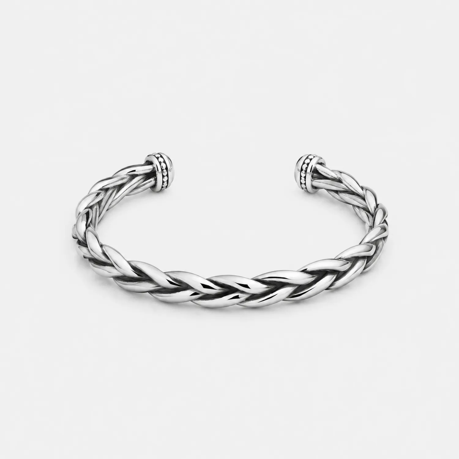 Bracelet Jonc Ouvert Torsadé Argenté