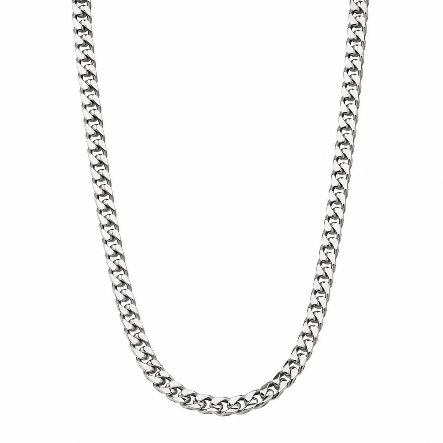 Collier Maille Gourmette Argenté 60 cm