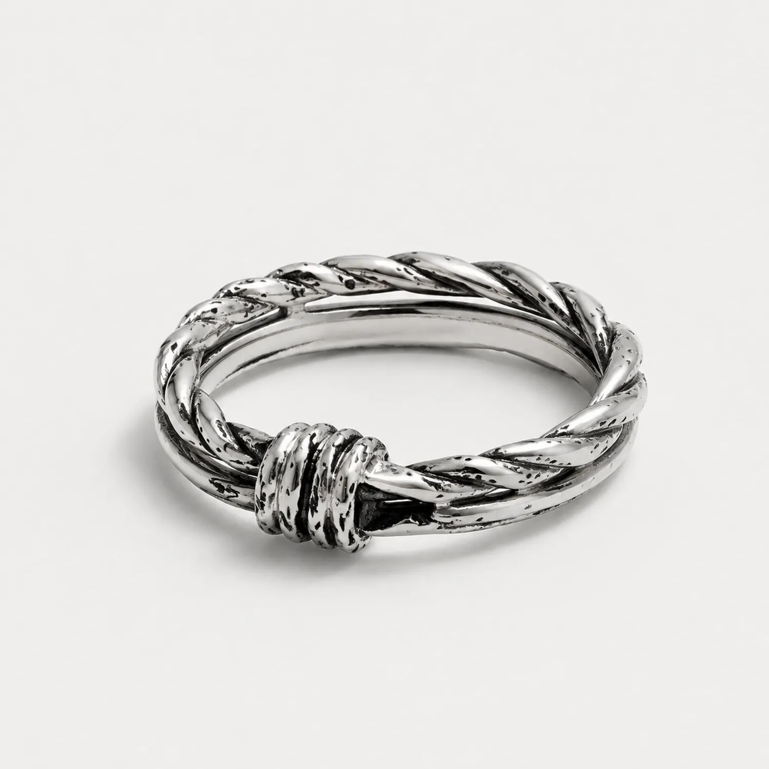 Bague Argent Torsadée et Nœud