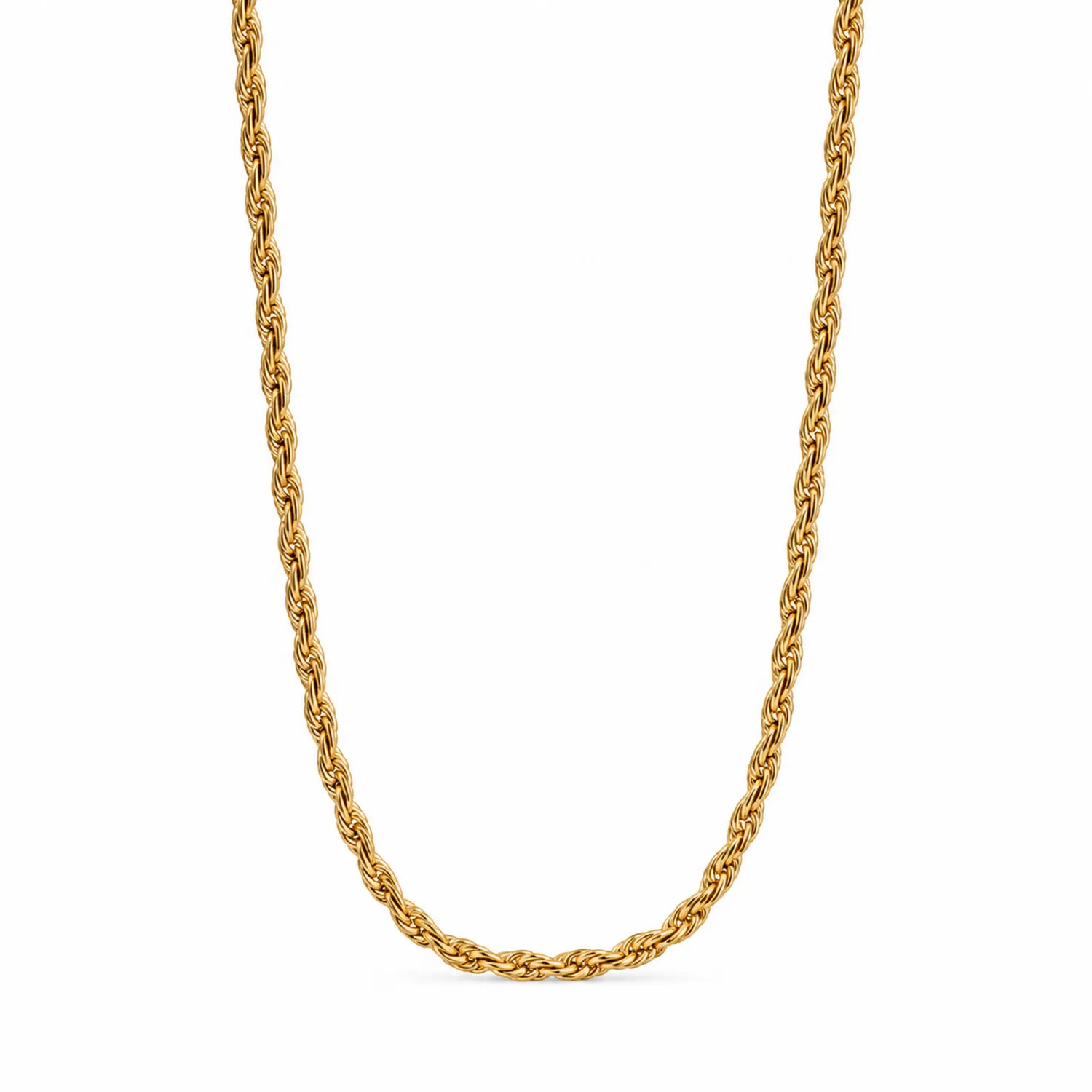 Collier torsadé en or jaune 55 cm
