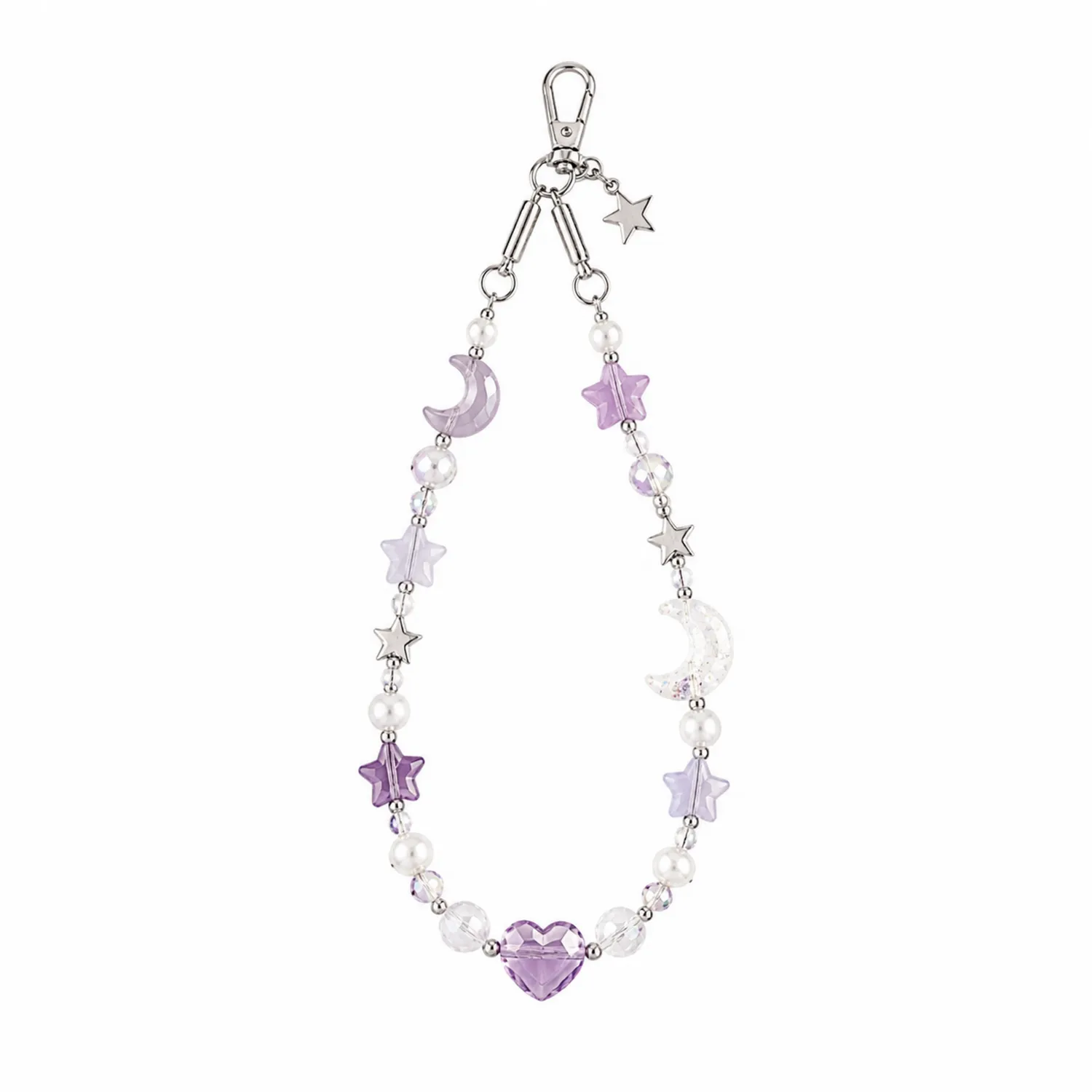 Chaîne Décorative Céleste pour Téléphone, Violet et Transparent