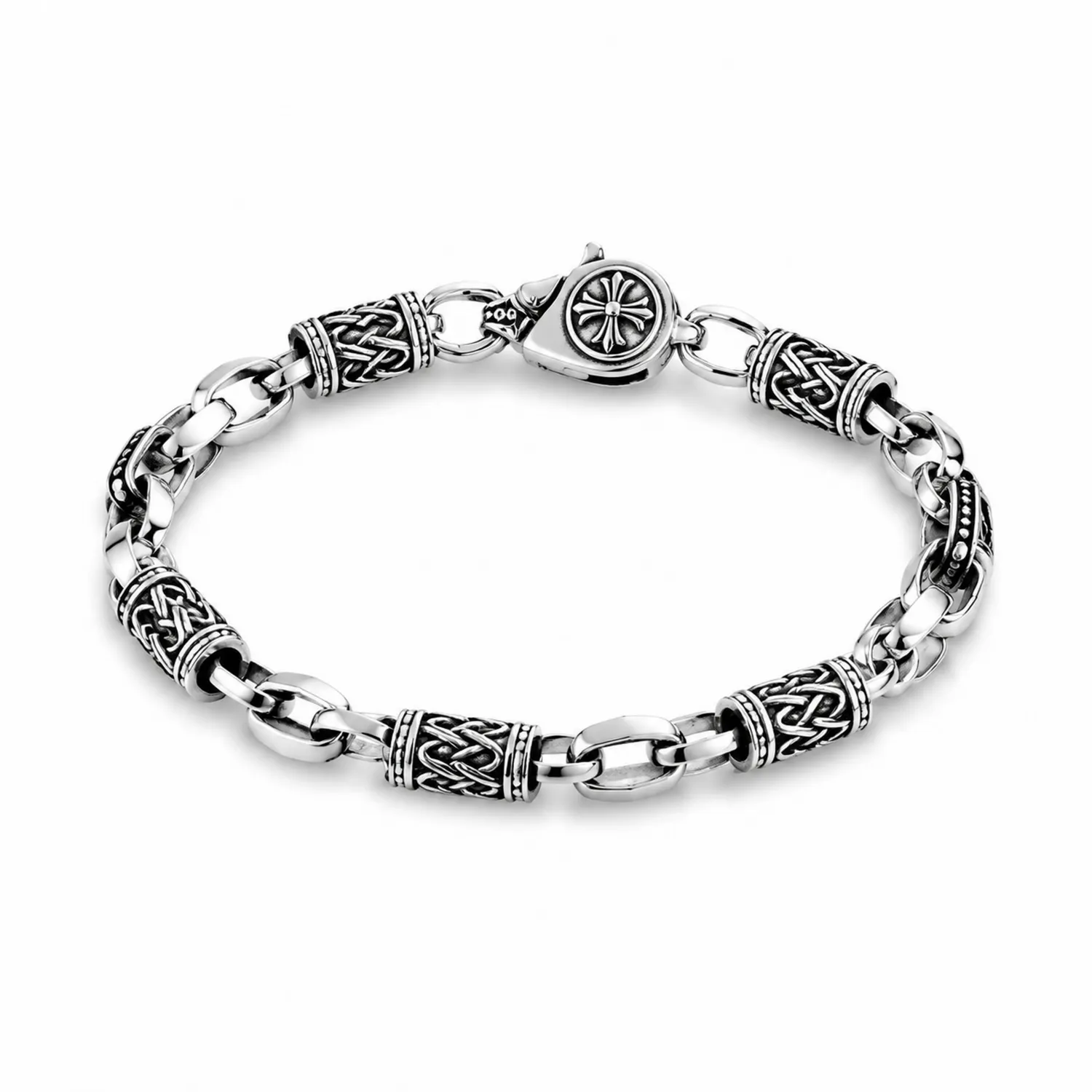 Bracelet chaîne argent motifs celtiques 21 cm