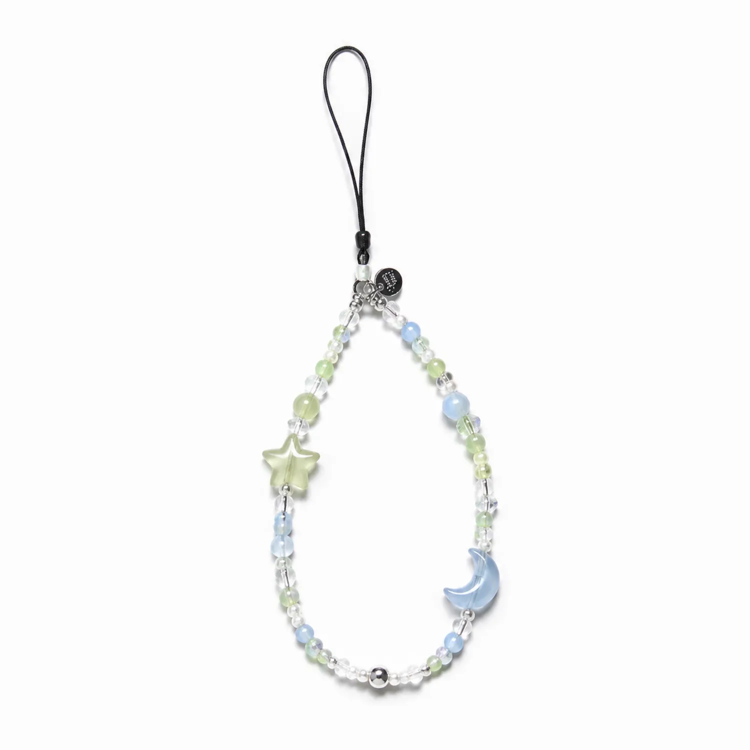 Bracelet de téléphone perlé étoile et lune - Vert/Bleu