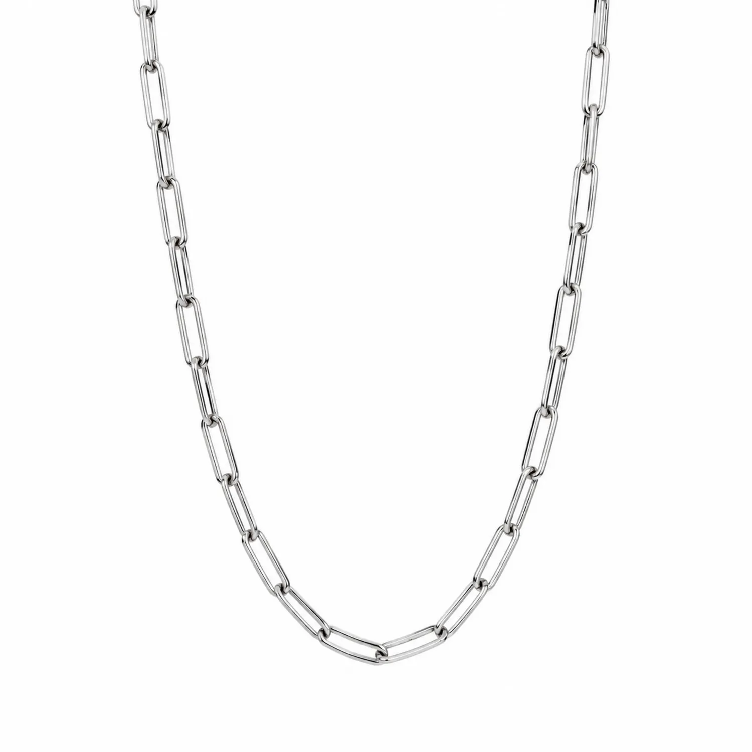 Collier à Maillons Rectangulaires en Acier Inoxydable Argent 50cm