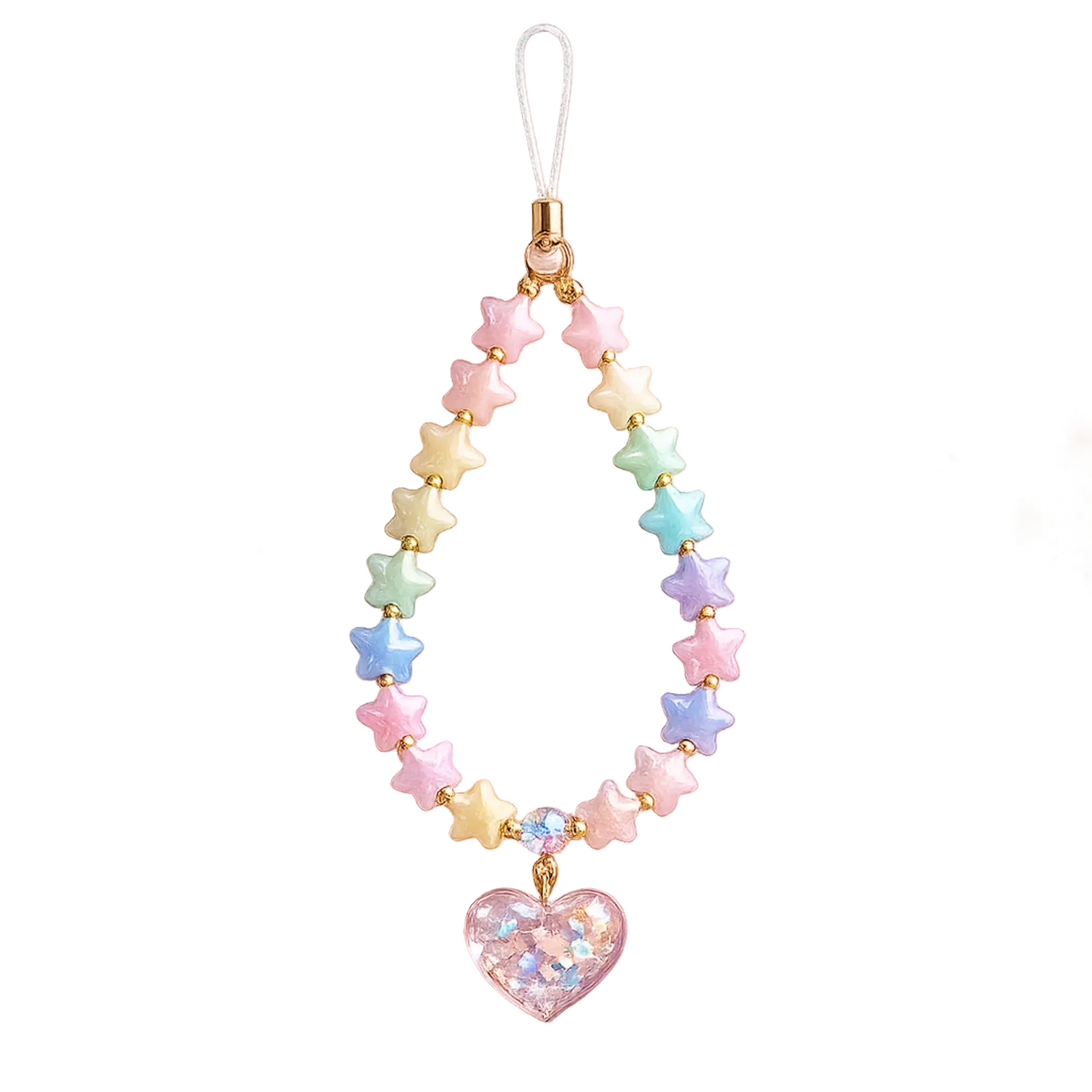 Portachiavi Decorativo Multicolore Stelle e Cuore