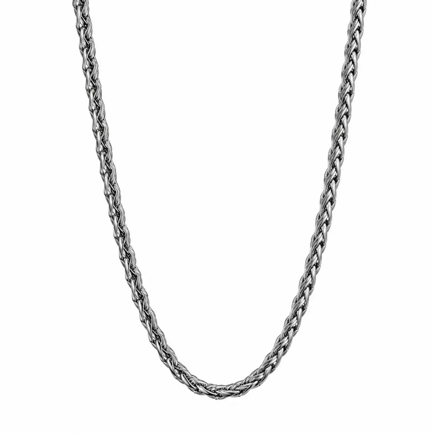 Collana intrecciata argento 55 cm