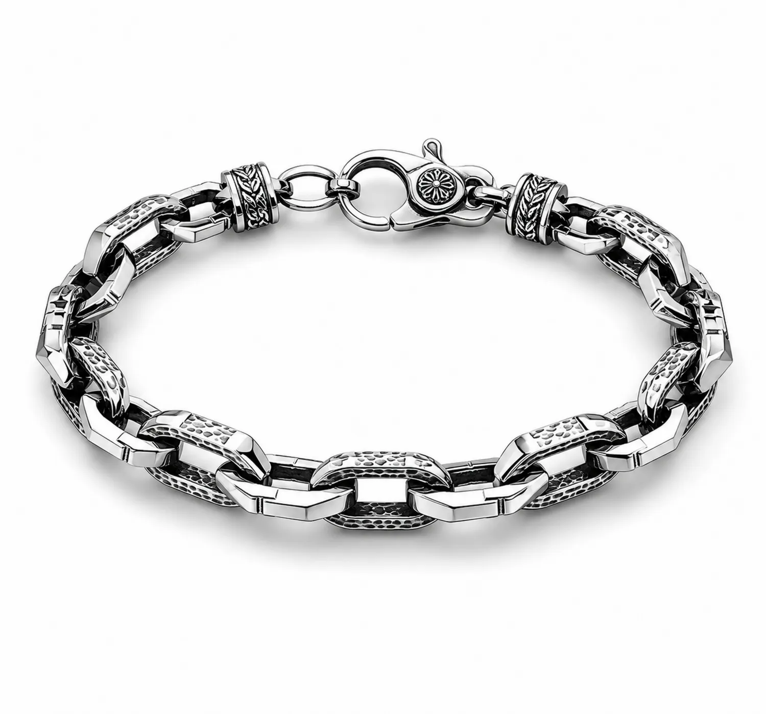 Bracciale Maschile in Argento con Catena 21 cm