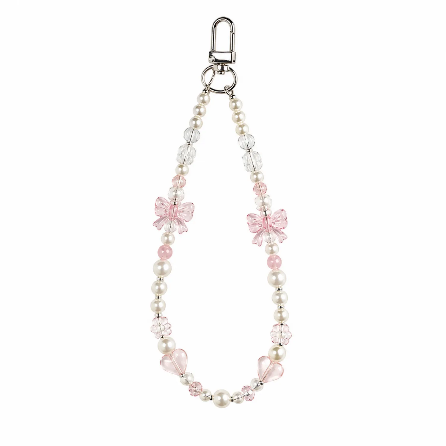 Cinturino Decorativo con Perline Rosa e Farfalla