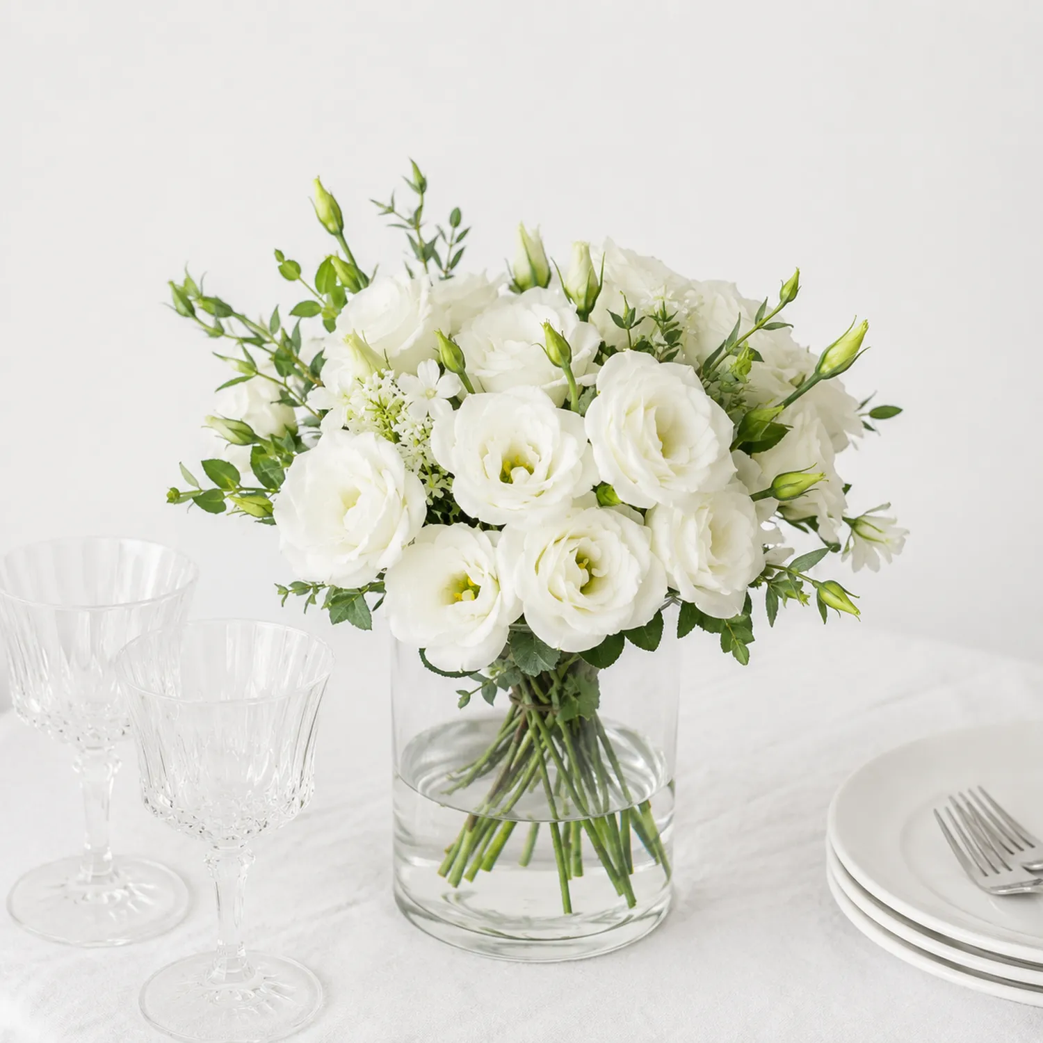 Bouquet di Fiori Artificiali Lisianthus Bianchi