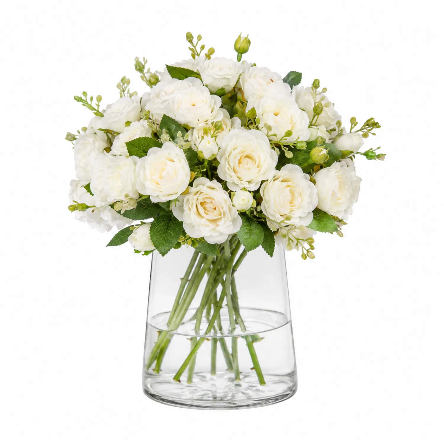 Bouquet di Rose Artificiali Bianche Elegante