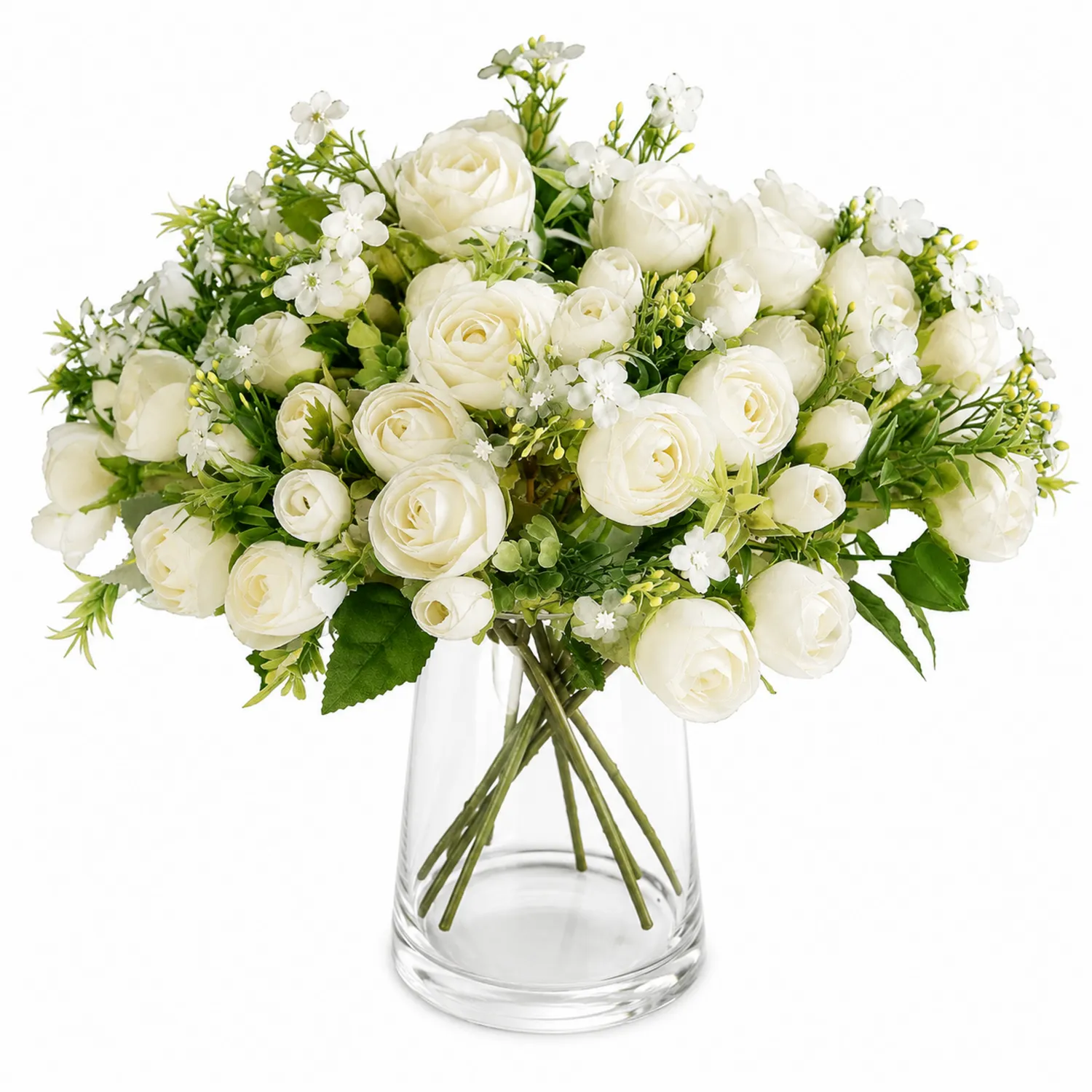 Bouquet di Fiori Artificiali Bianchi con Effetto Realistico