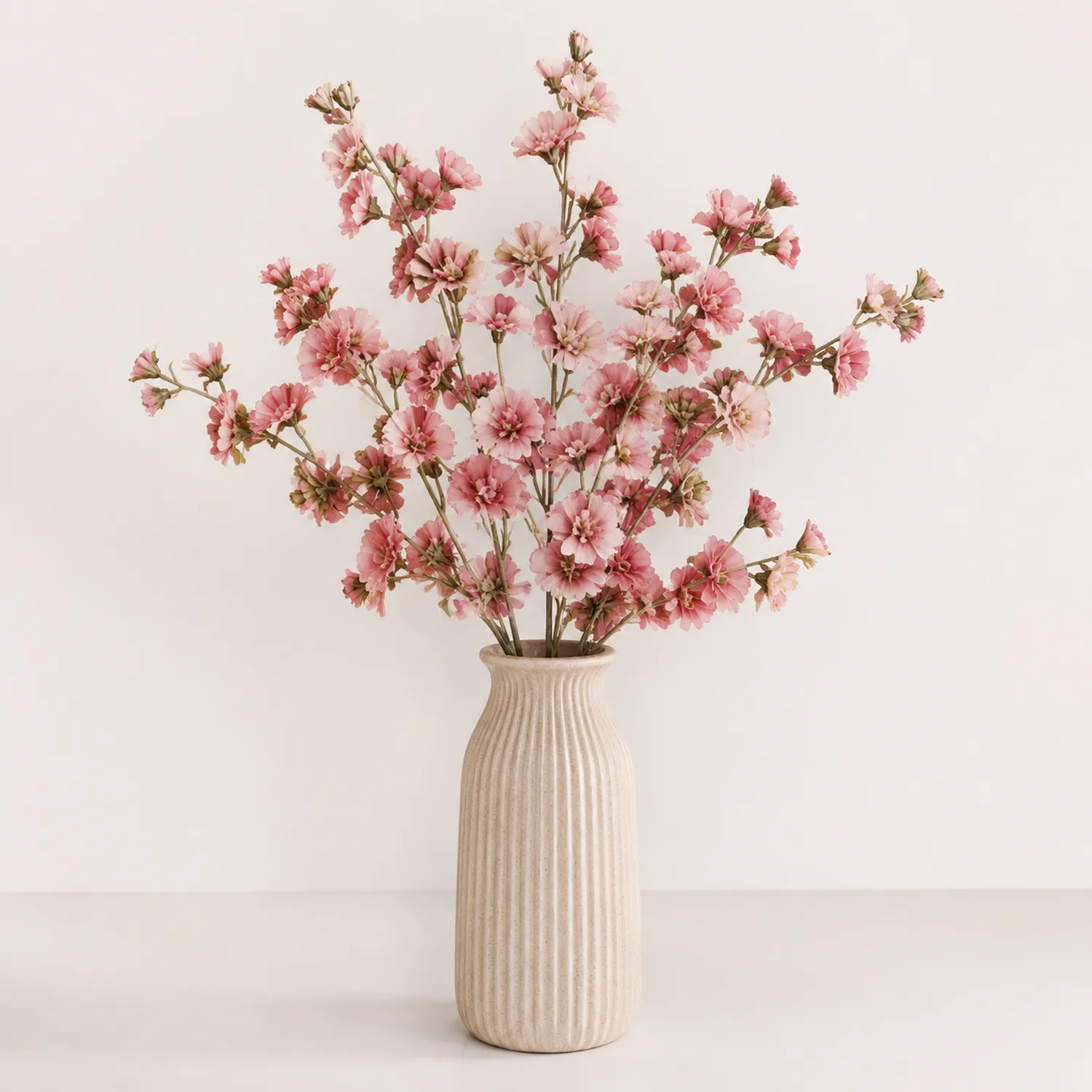 Fiori Artificiali Decorativi Rosa in Vaso con Design Elegante