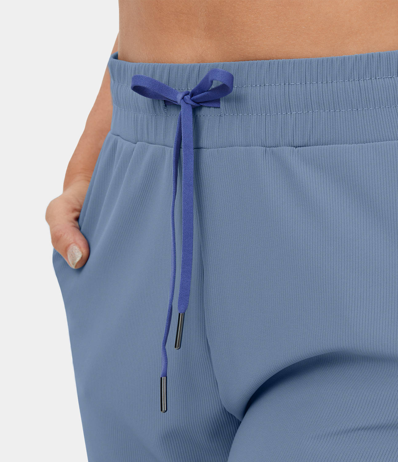 Patitoff Flow Pet Hair Resistant High Waisted Drawstring Side Pocket 7/8 Joggers