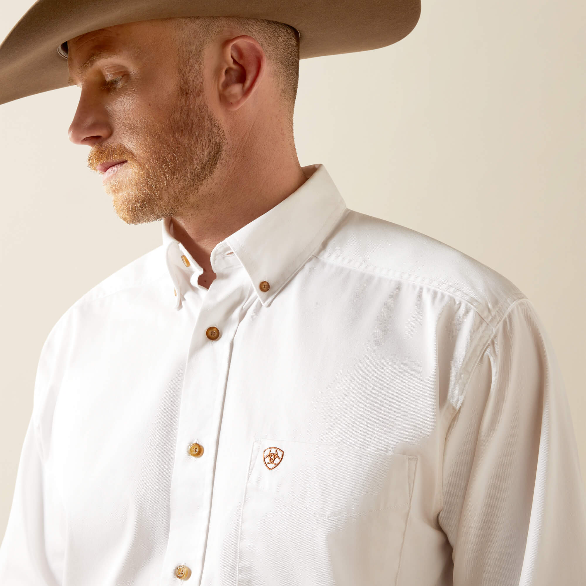 Solid Twill Classic Fit Shirt 01 - WHITE
