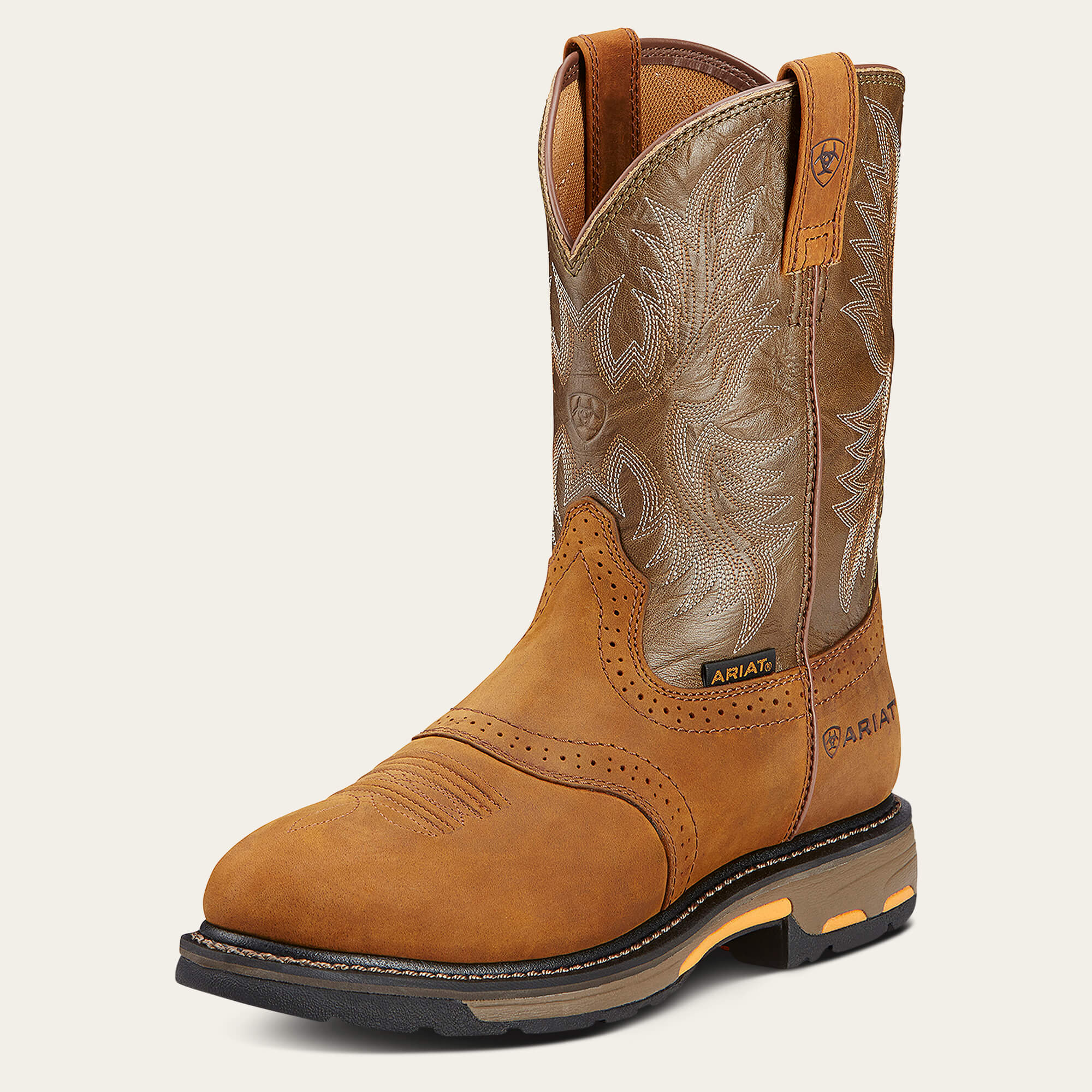 WorkHog Pull-on Work Boot 3-4 Front - AGED BARK