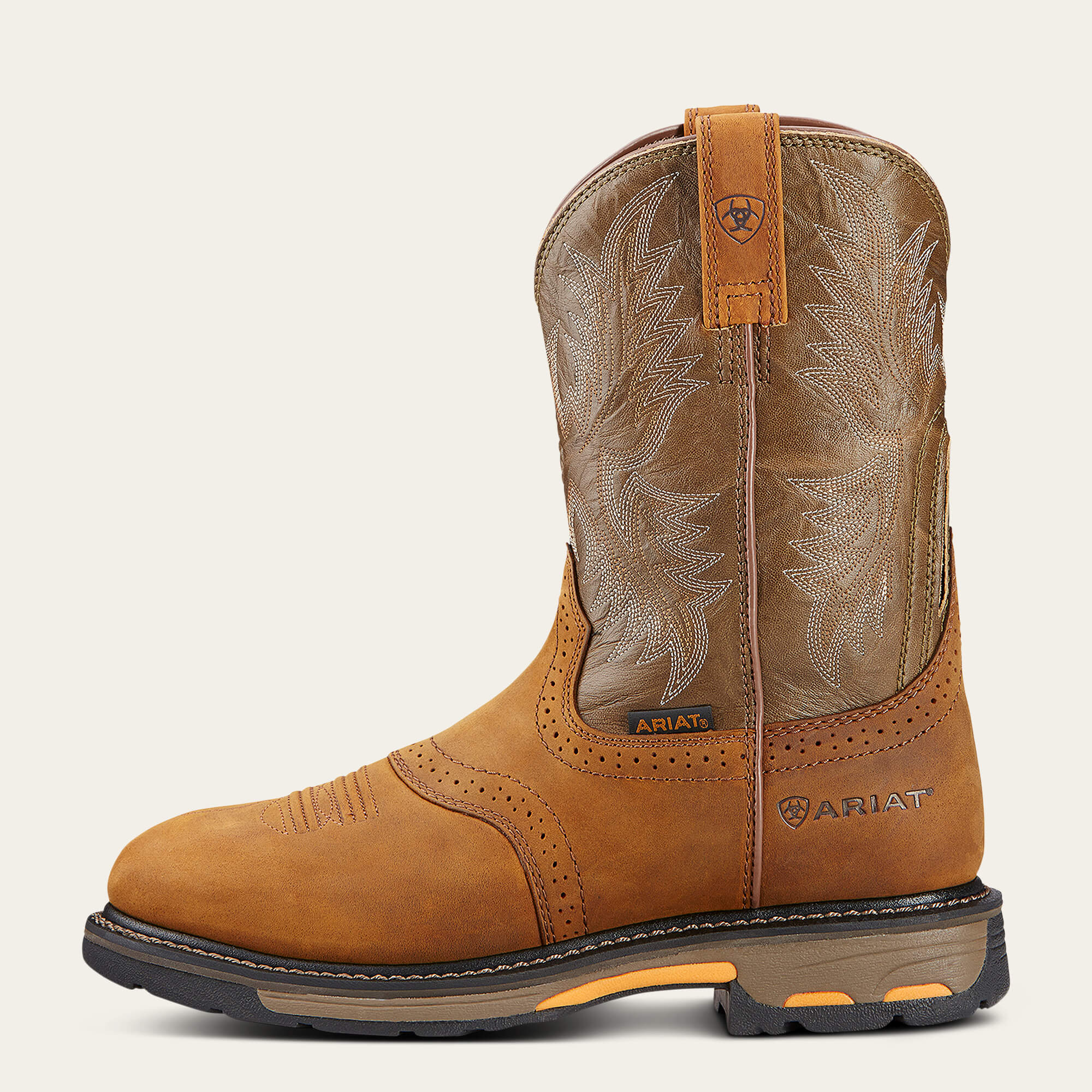 WorkHog Pull-on Work Boot Side - AGED BARK