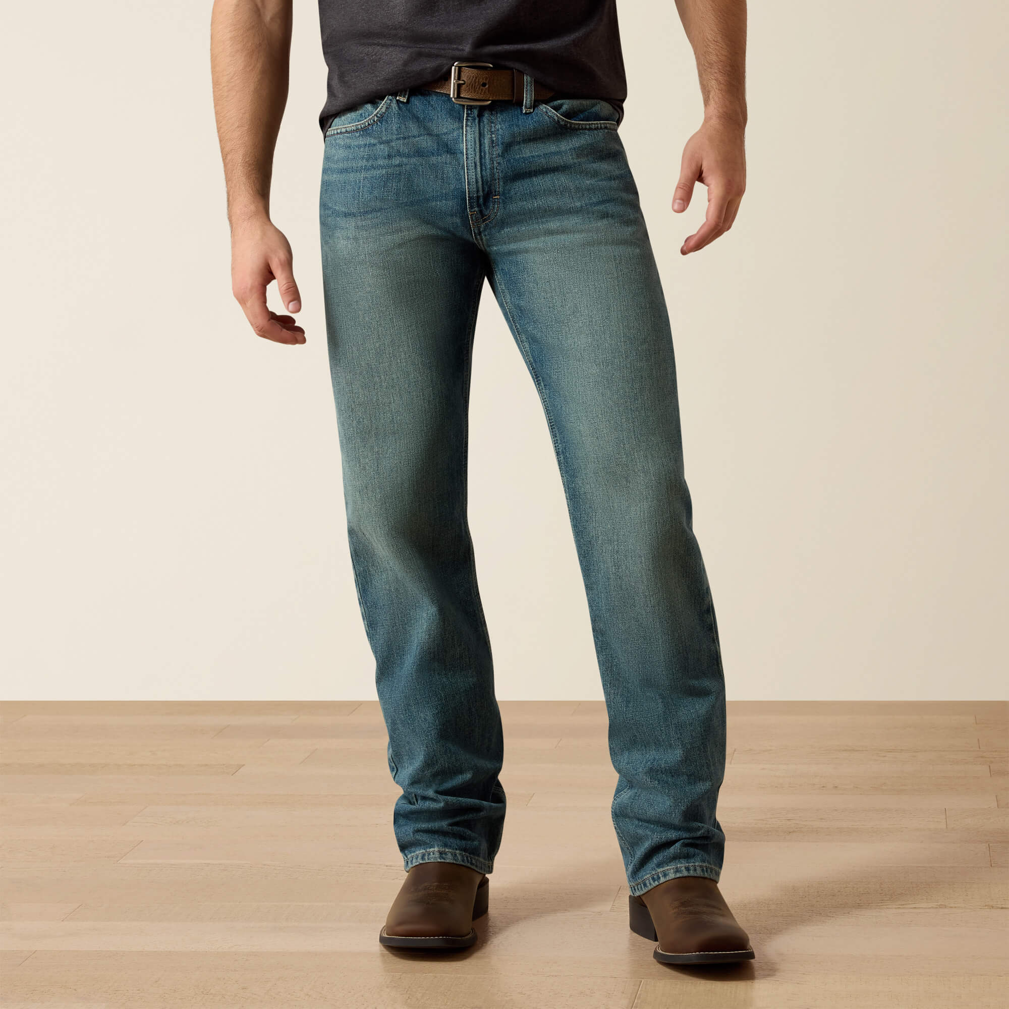 M2 Relaxed Legacy Boot Cut Jean Front - GRANITE