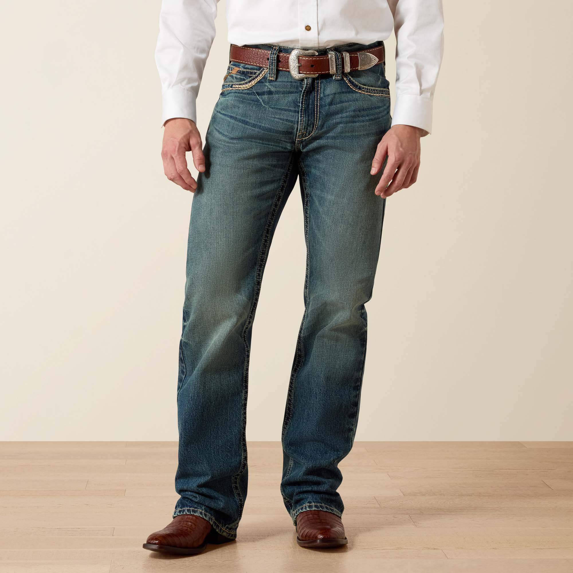 M5 Slim Ridgeline Stackable Straight Leg Jean Front - GAMBLER