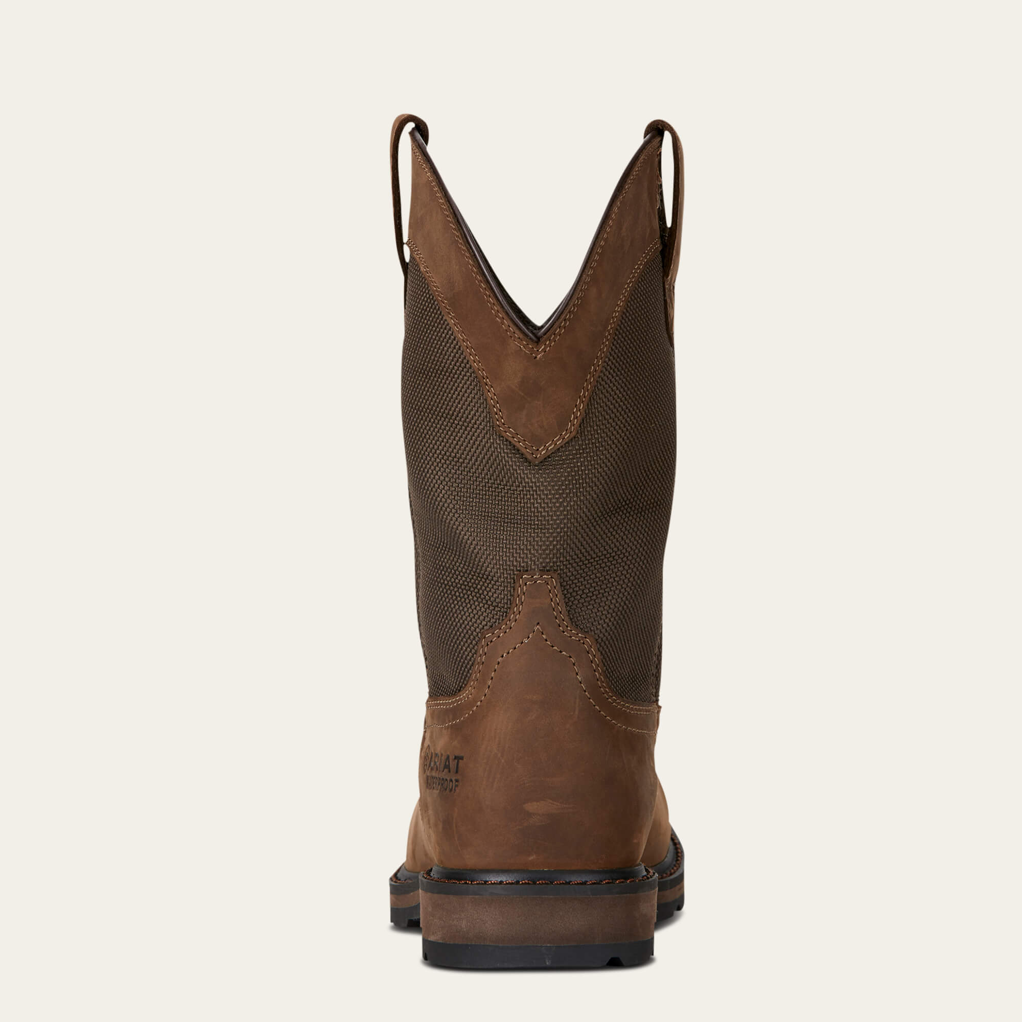 Groundbreaker Wide Square Toe Waterproof Steel Toe Work Boot Heel - PALM BROWN