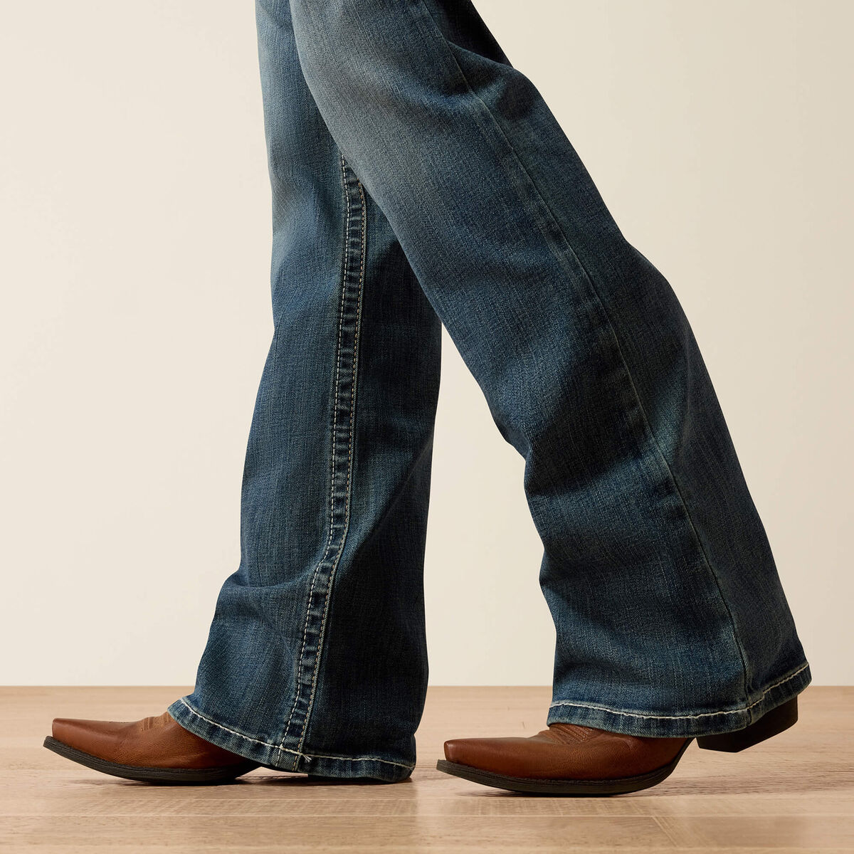 R.E.A.L. Mid Rise Whipstitch Boot Cut Jean - Rainstorm