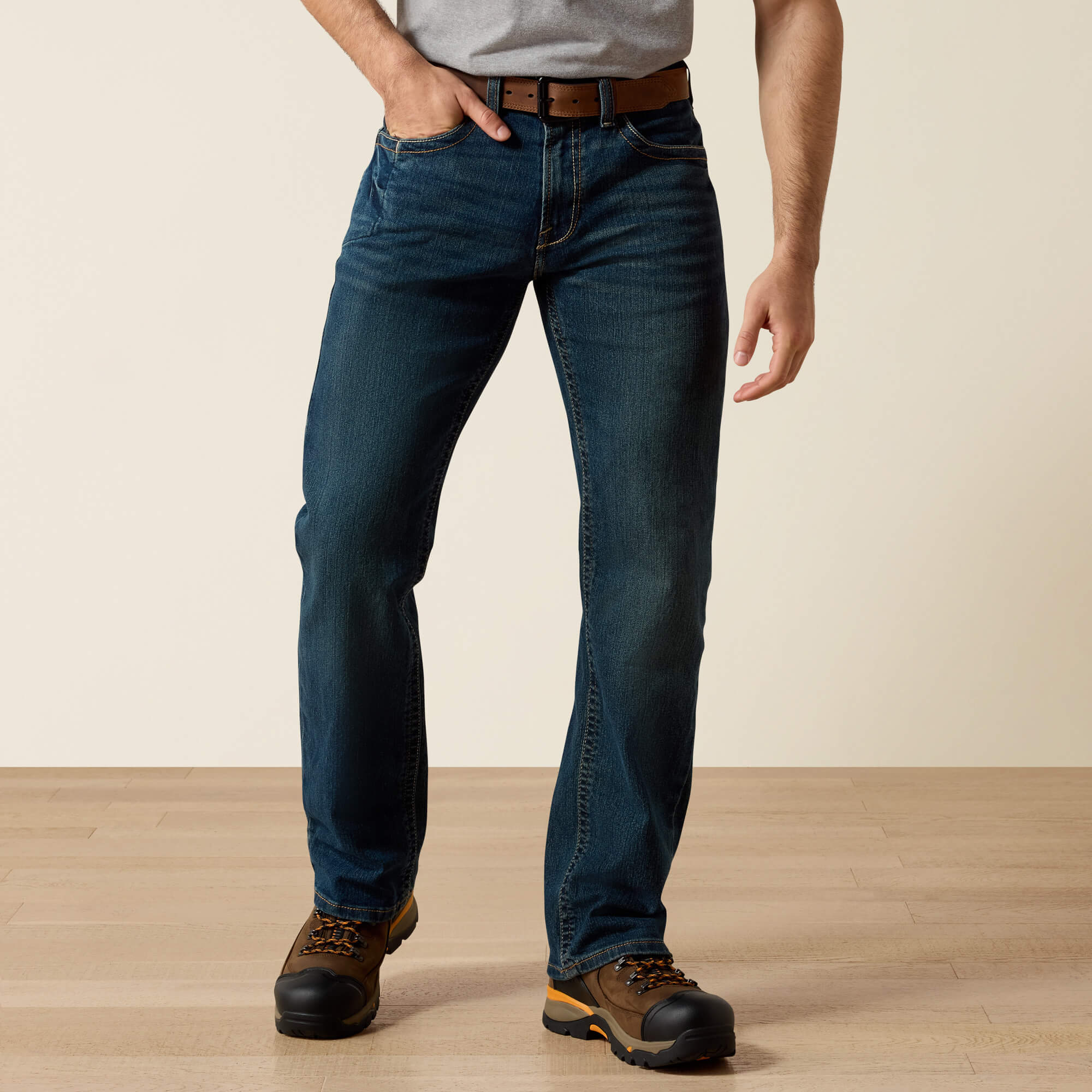 Rebar M4 Relaxed DuraStretch Edge Boot Cut Jean Front - BODIE