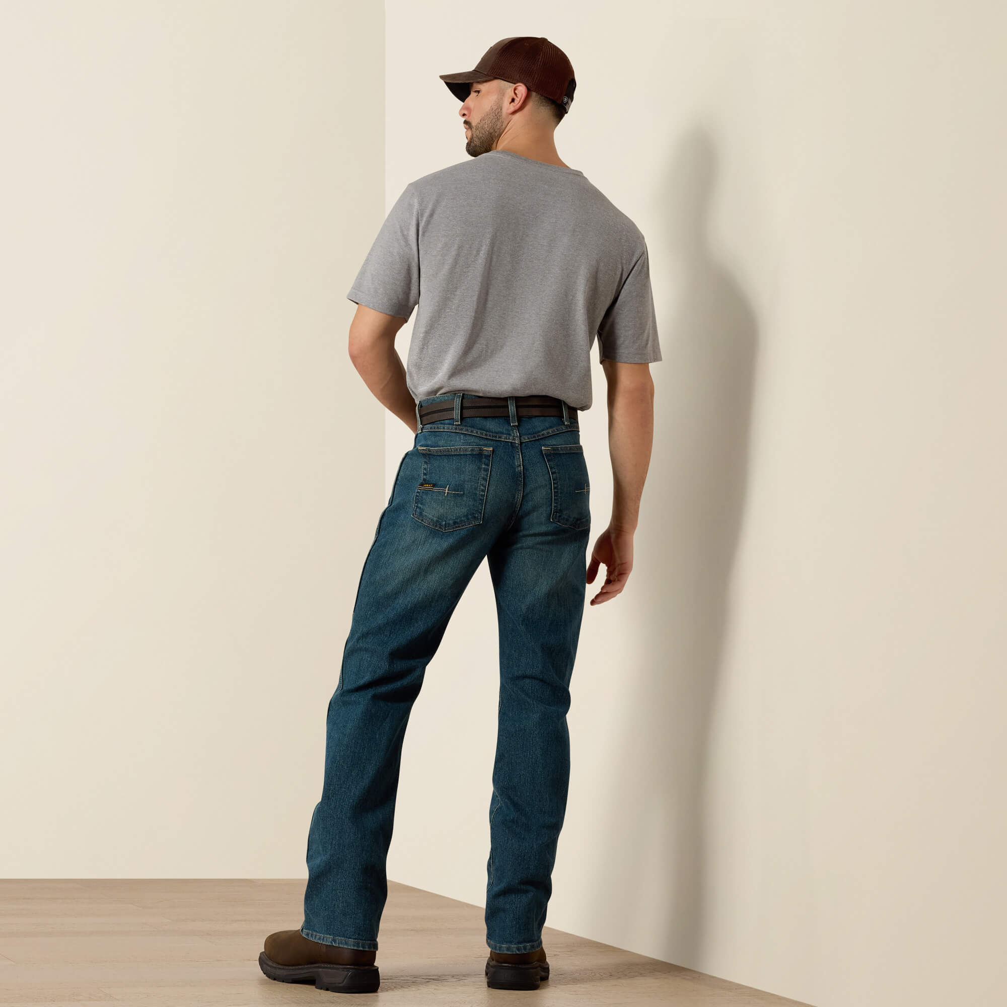 Rebar M4 Relaxed DuraStretch Basic Boot Cut Jean Back - CARBINE