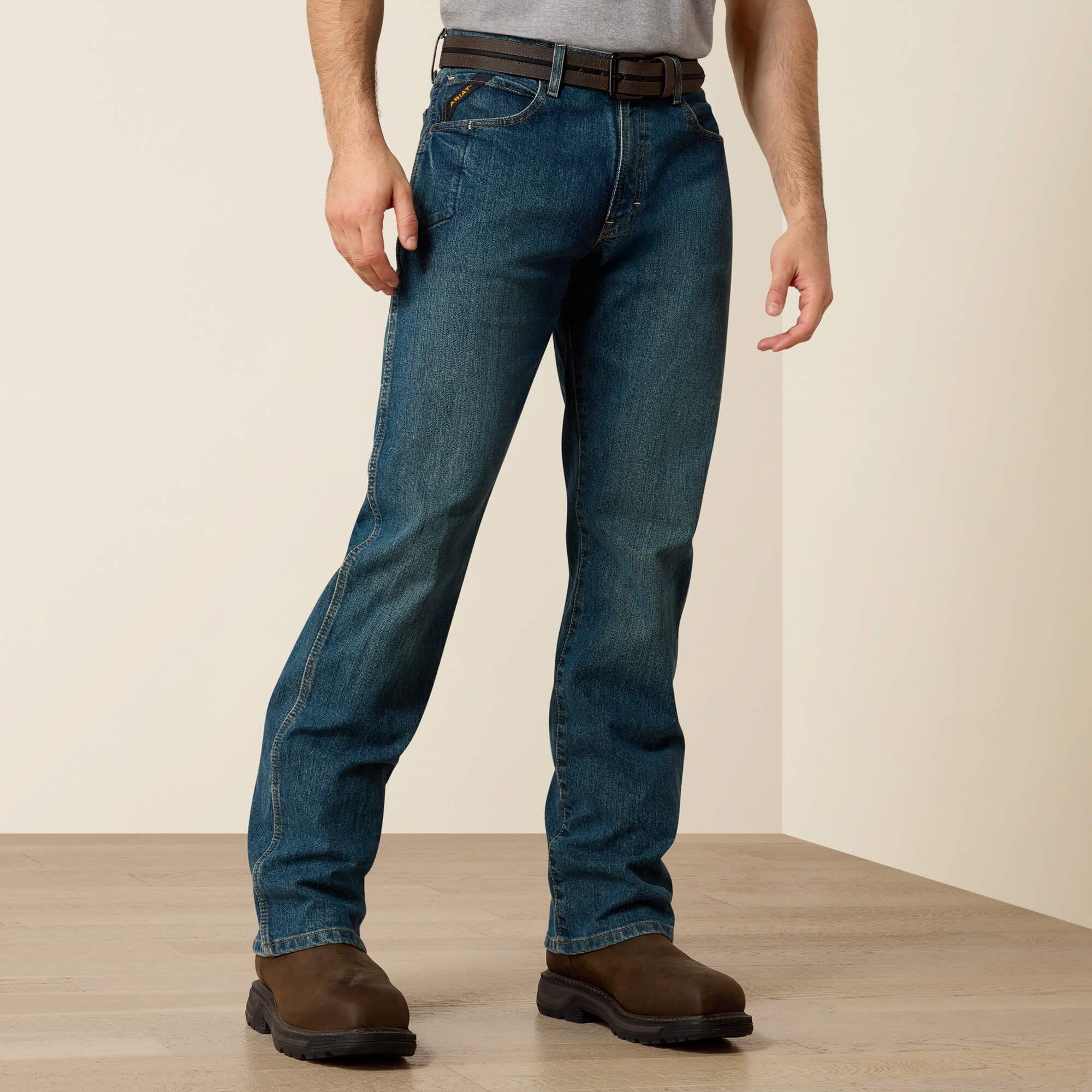 Rebar M4 Relaxed DuraStretch Basic Boot Cut Jean Front - CARBINE