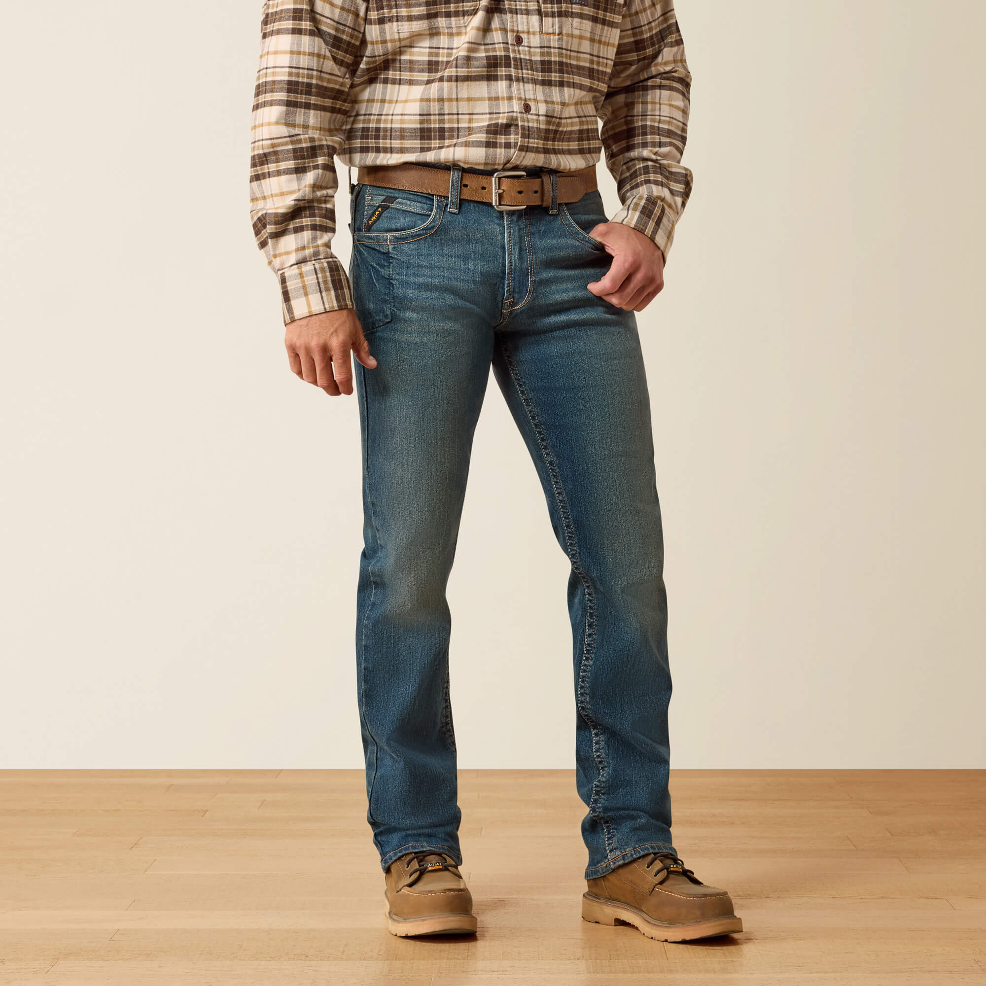 Rebar M5 Straight DuraStretch Edge Stackable Straight Leg Jean Front - IRONSIDE