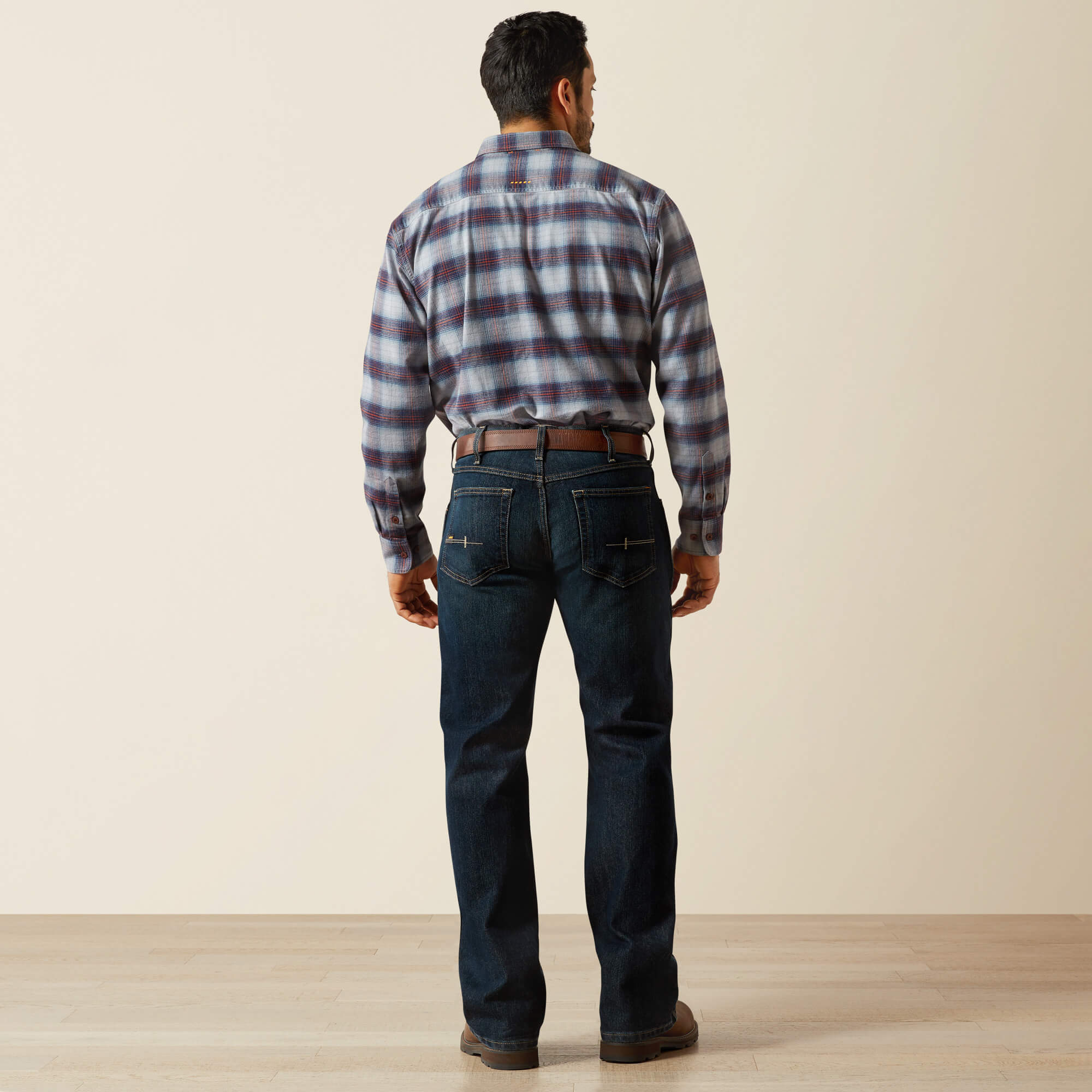 Rebar M5 Straight DuraStretch Edge Stackable Straight Leg Jean Back - BLACKSTONE