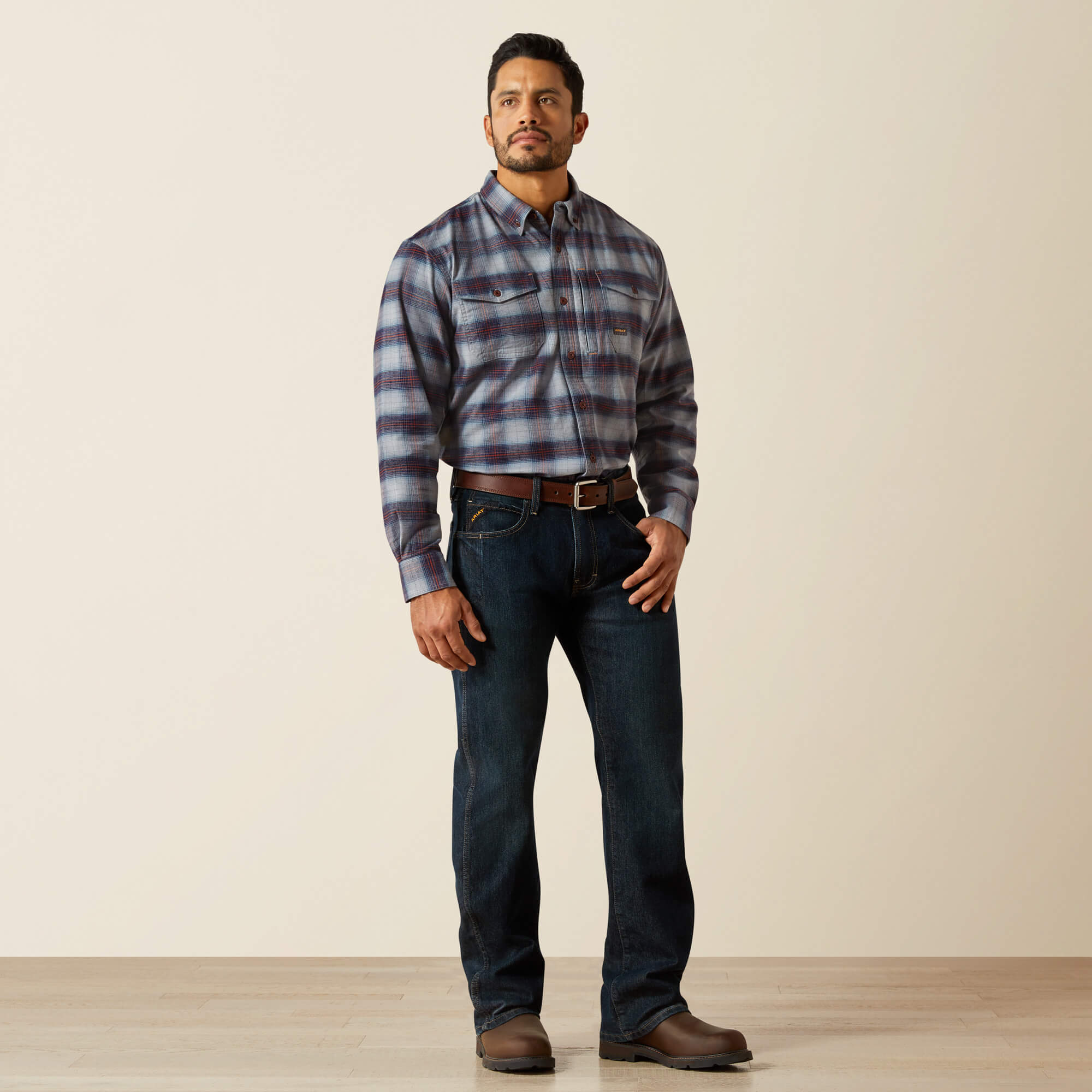 Rebar M5 Straight DuraStretch Edge Stackable Straight Leg Jean Full - BLACKSTONE