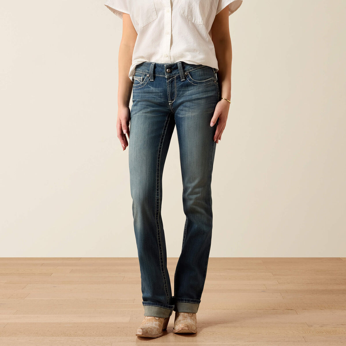 Mid Rise Icon Straight Leg Jean - Rainstorm