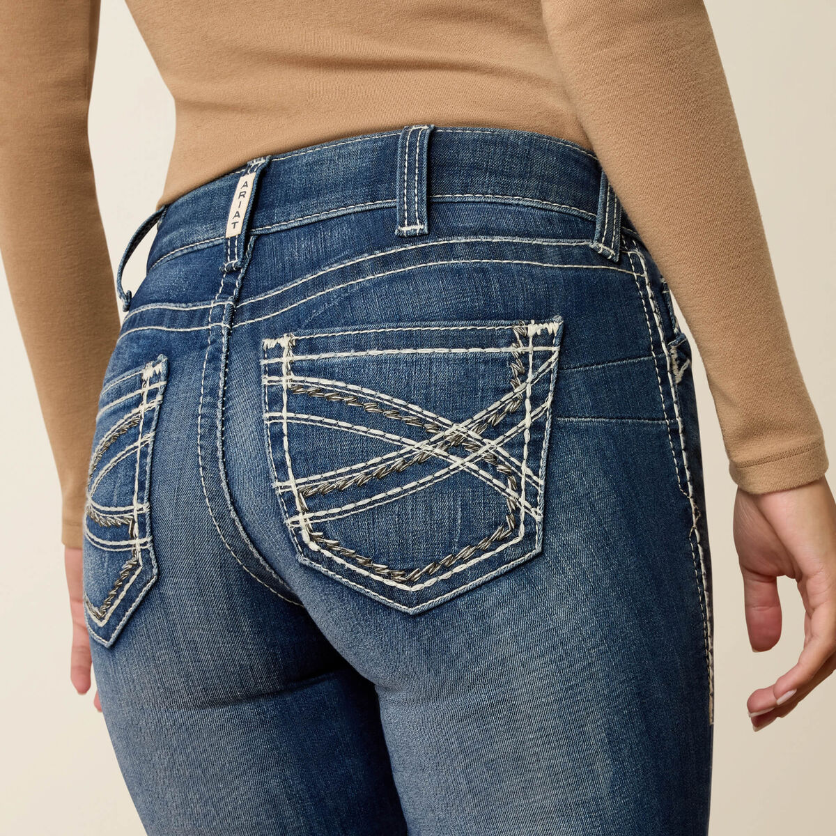 R.E.A.L. Mid Rise Stretch Entwined Boot Cut Jean - Marine