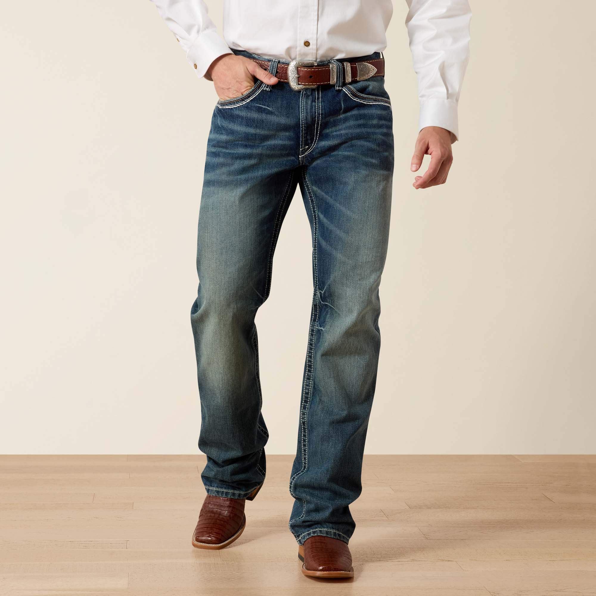 M4 Relaxed Coltrane Boot Cut Jean Front - DURANGO