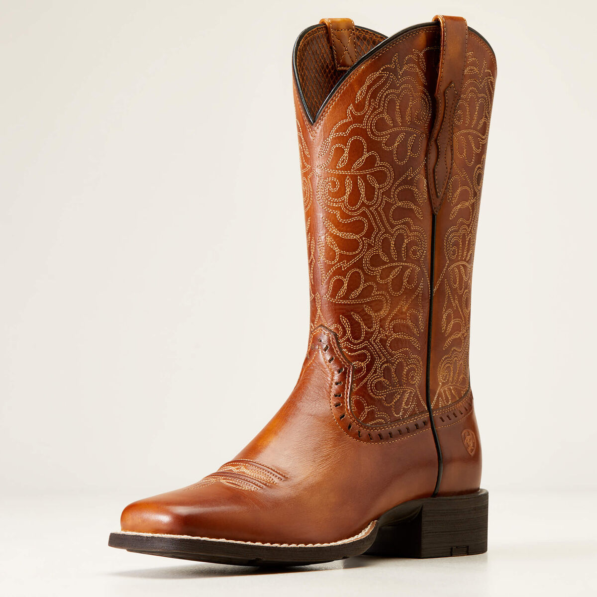 Round Up Remuda Wide Square Toe Western Boot - Brown