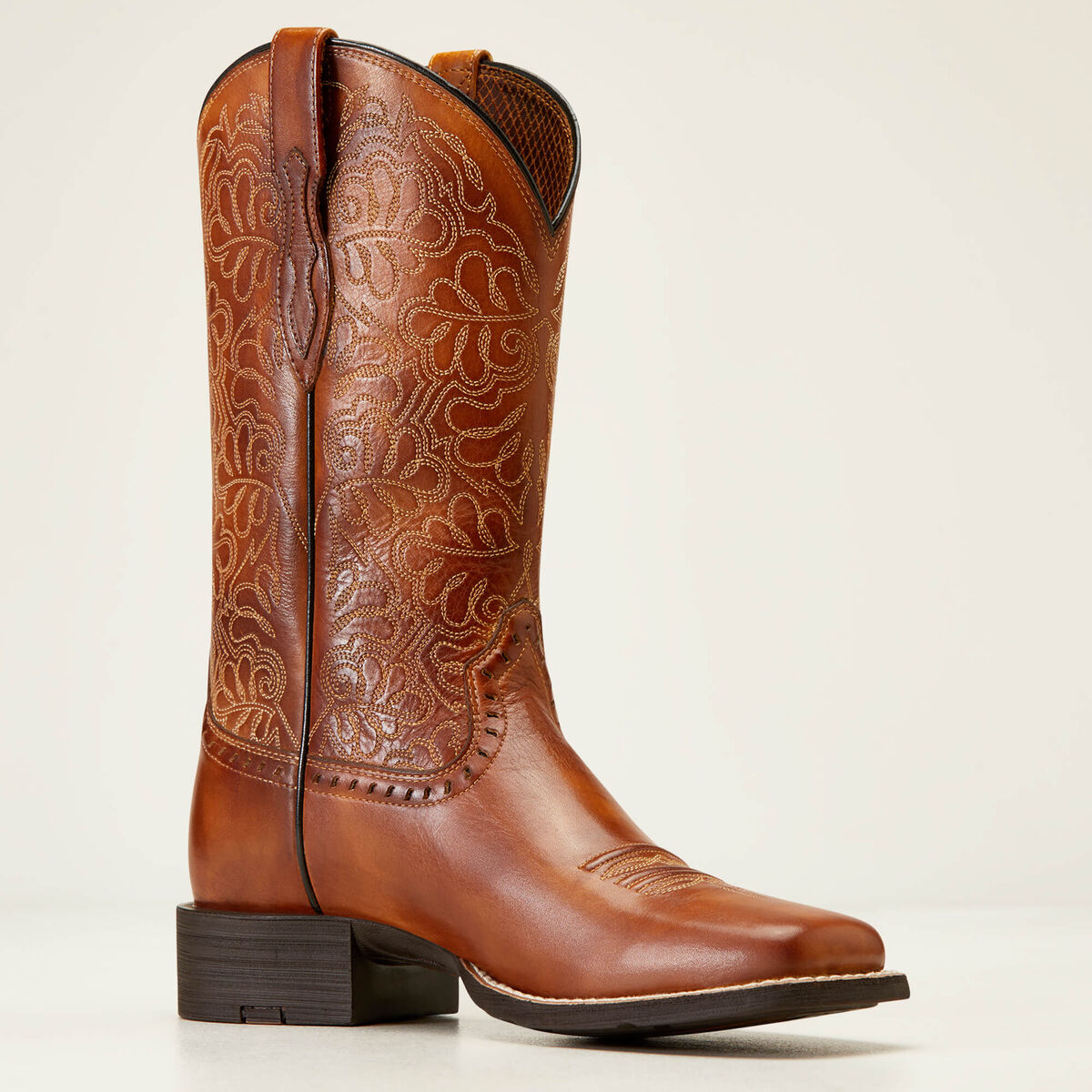 Round Up Remuda Wide Square Toe Western Boot - Brown