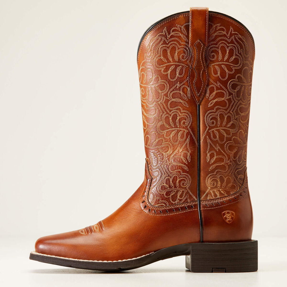 Round Up Remuda Wide Square Toe Western Boot - Brown