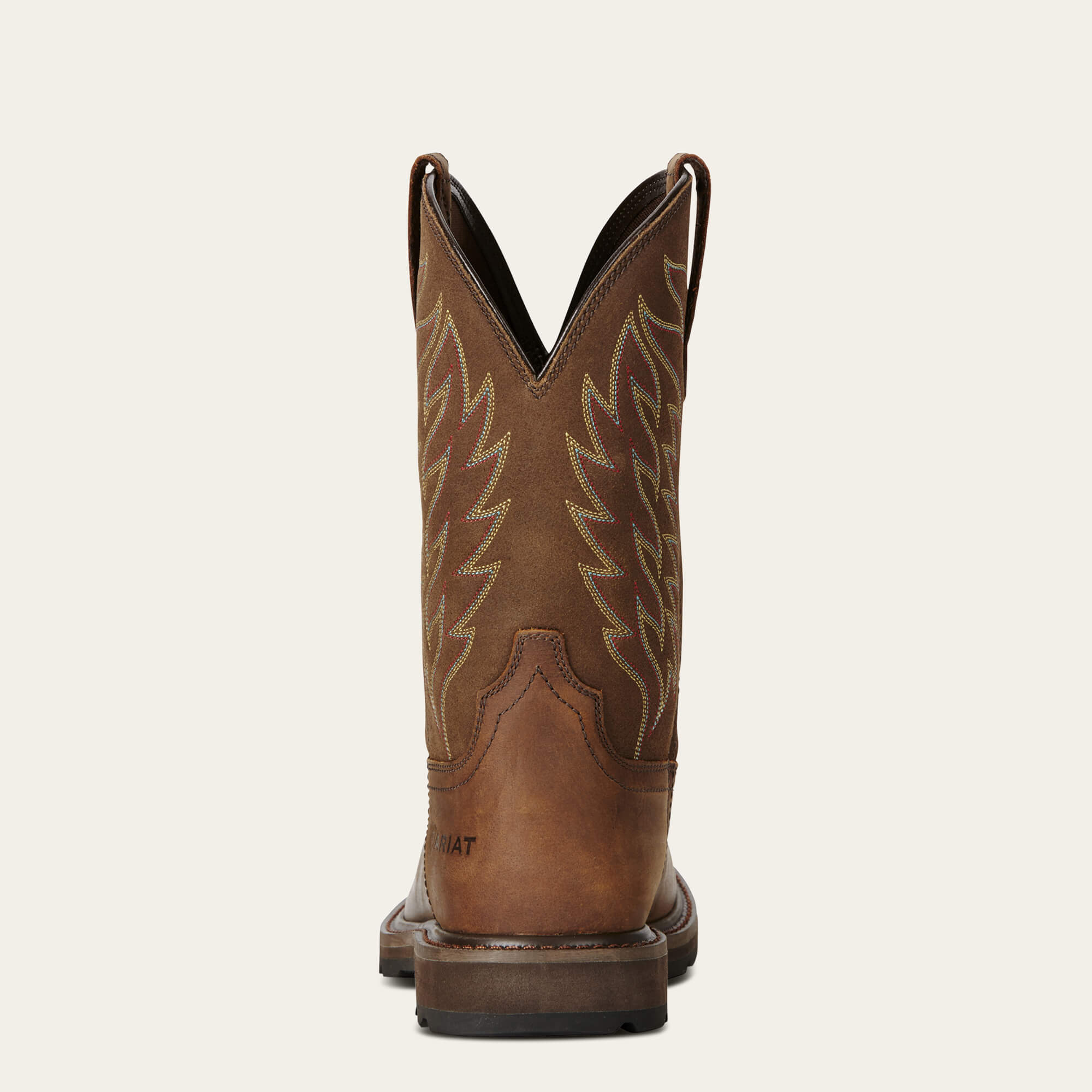 Groundbreaker Wide Square Toe Steel Toe Work Boot Heel - BROWN